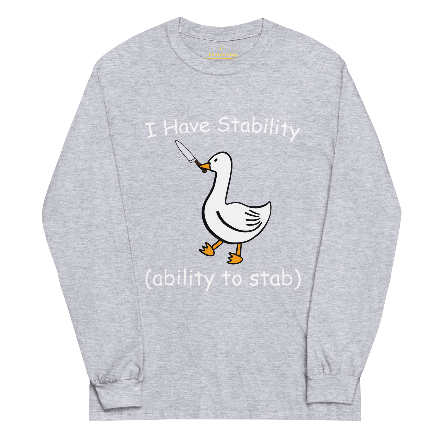Stability Long Sleeve T-Shirt Meme - Sport Grey | Shirtposting