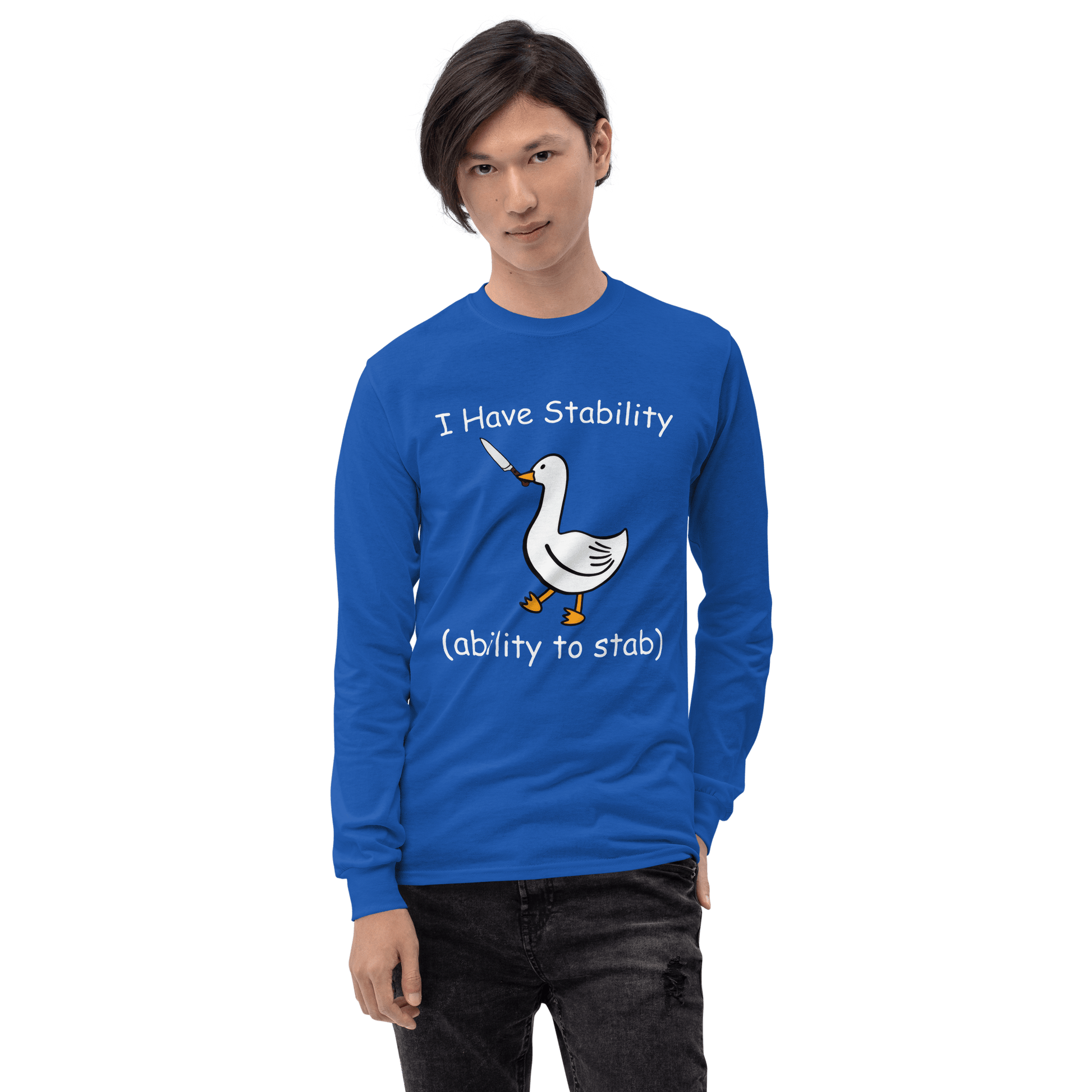Stability Long Sleeve T-Shirt Meme - Sport Grey | Shirtposting