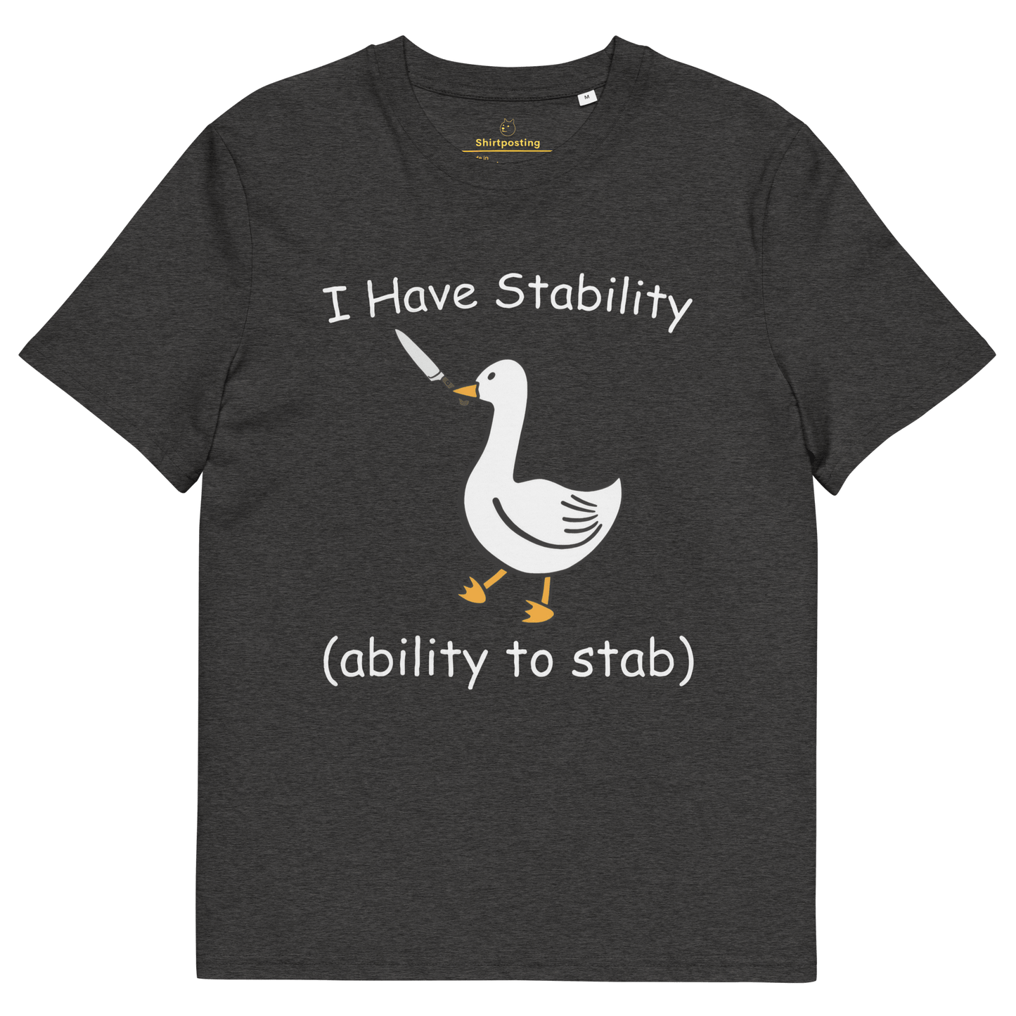 Stability Premium Organic T-Shirt Meme - Dark Heather Grey | Shirtposting