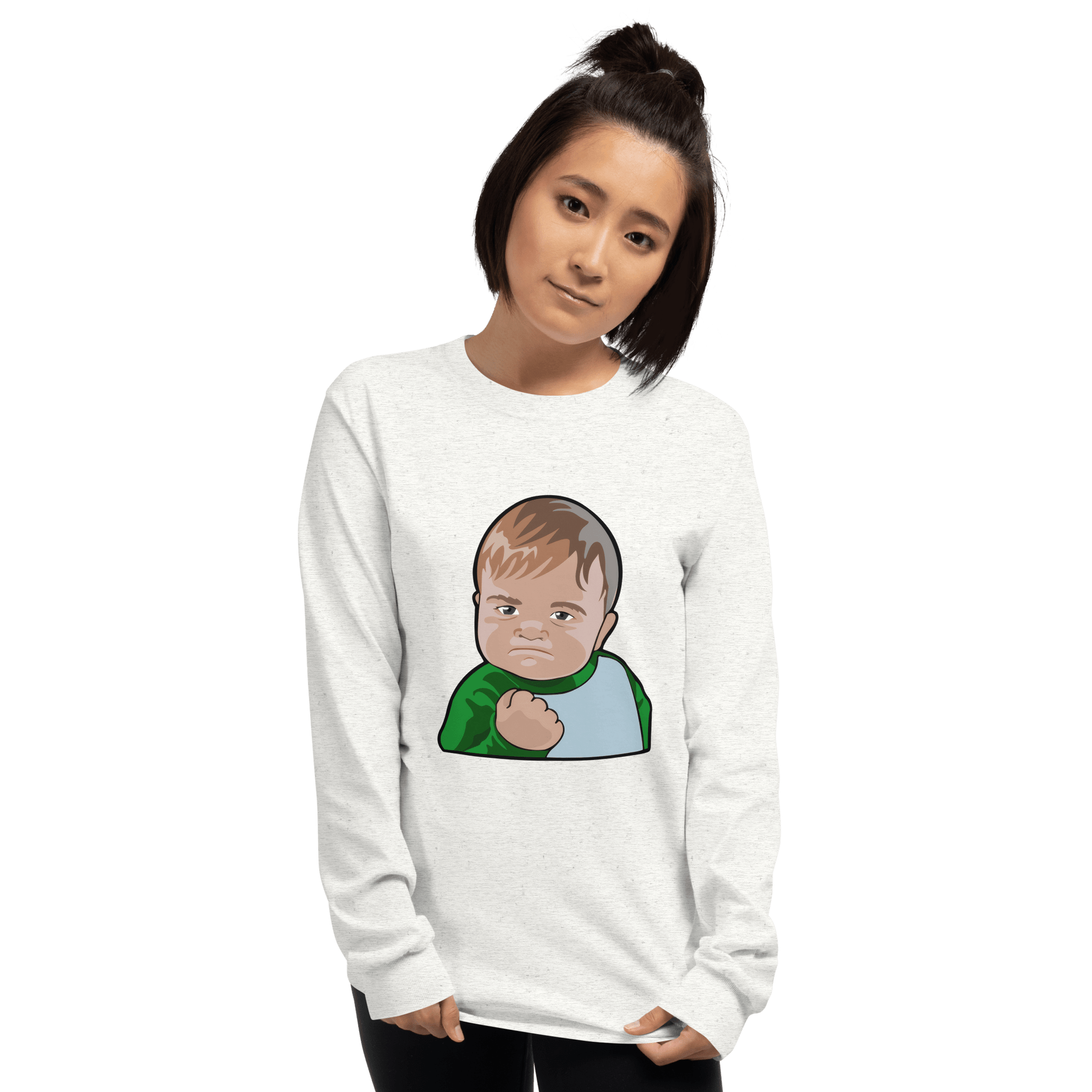 Success Kid Long Sleeve T-Shirt Meme - Sport Grey | Shirtposting