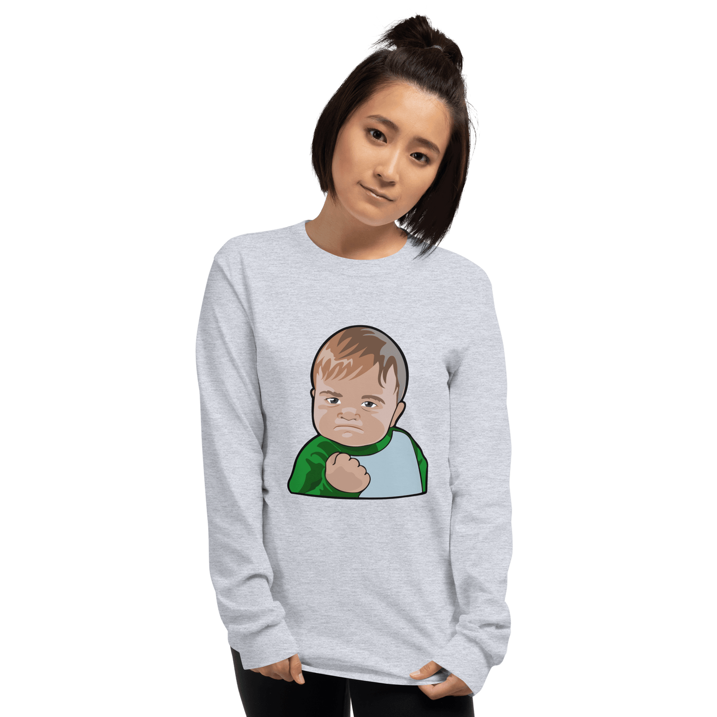Success Kid Long Sleeve T-Shirt Meme - Sport Grey | Shirtposting