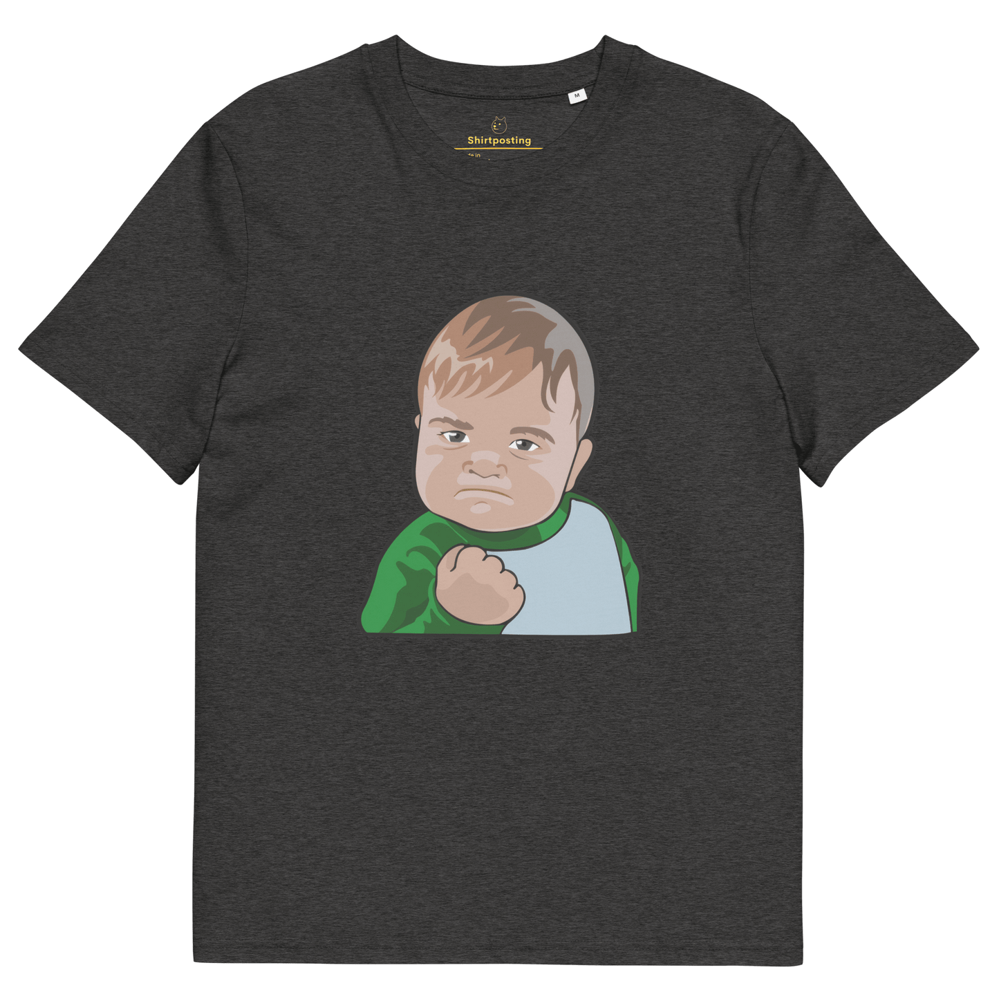 Success Kid Premium Organic T-Shirt Meme - Dark Heather Grey | Shirtposting
