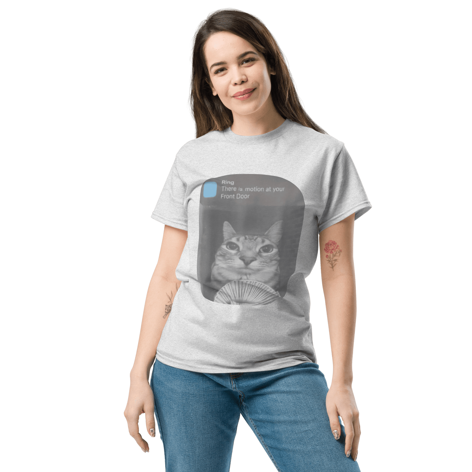 There is Motion at Your Front Door Classic T-Shirt Meme - Ash | Shirtposting