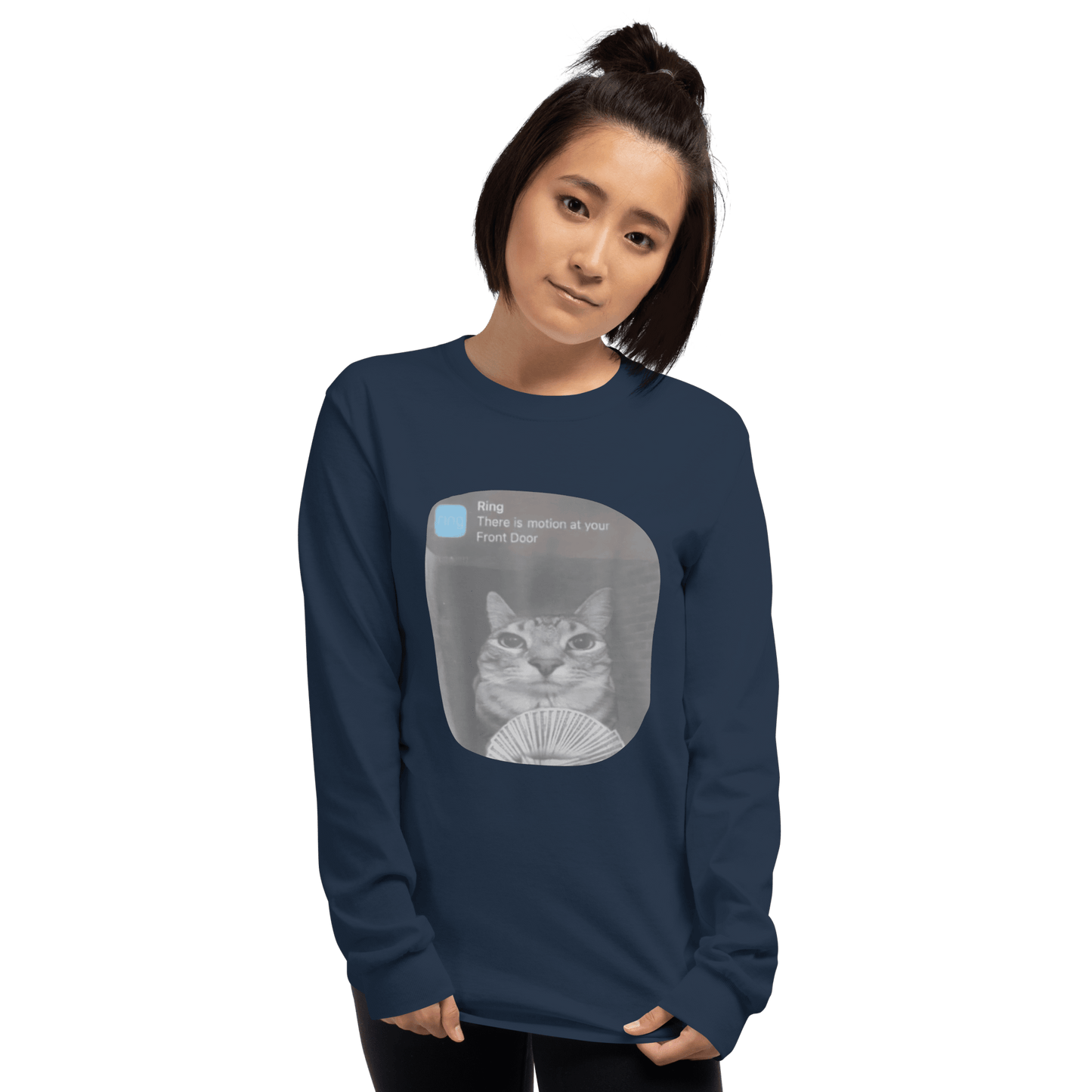 There is Motion at Your Front Door Long Sleeve T-Shirt Meme - Sand | Shirtposting