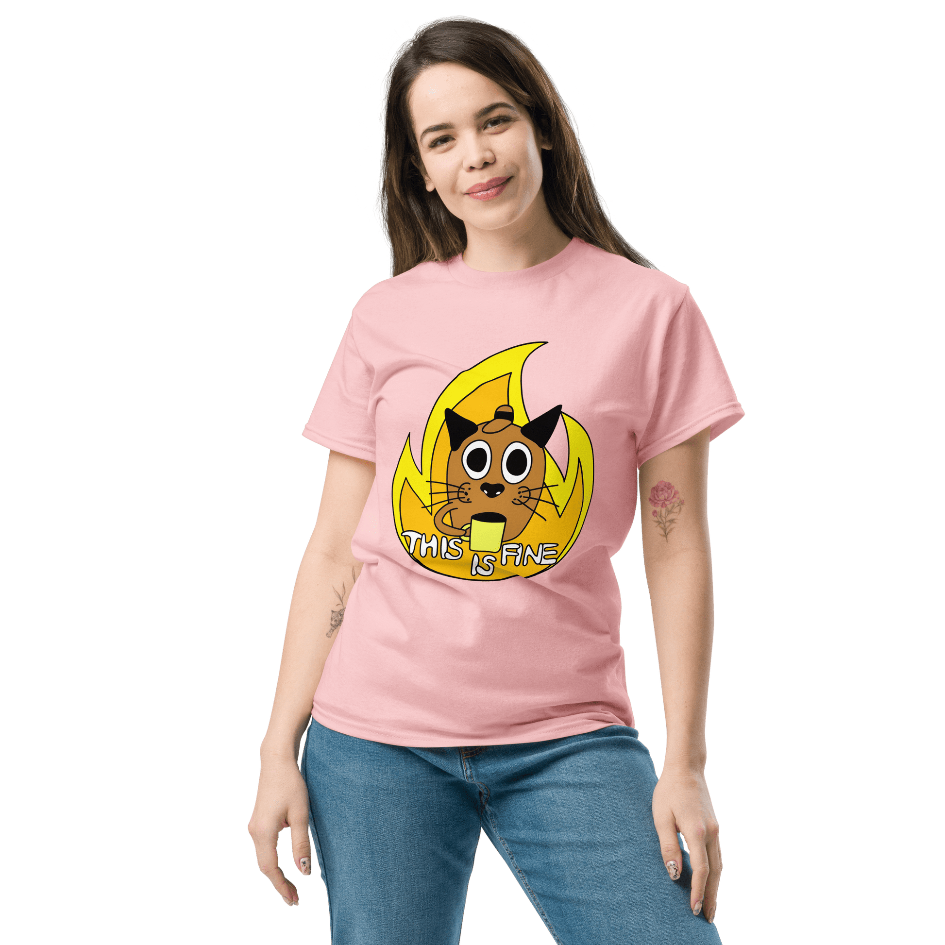This Is Fine Classic T-Shirt Meme - Ash | Shirtposting