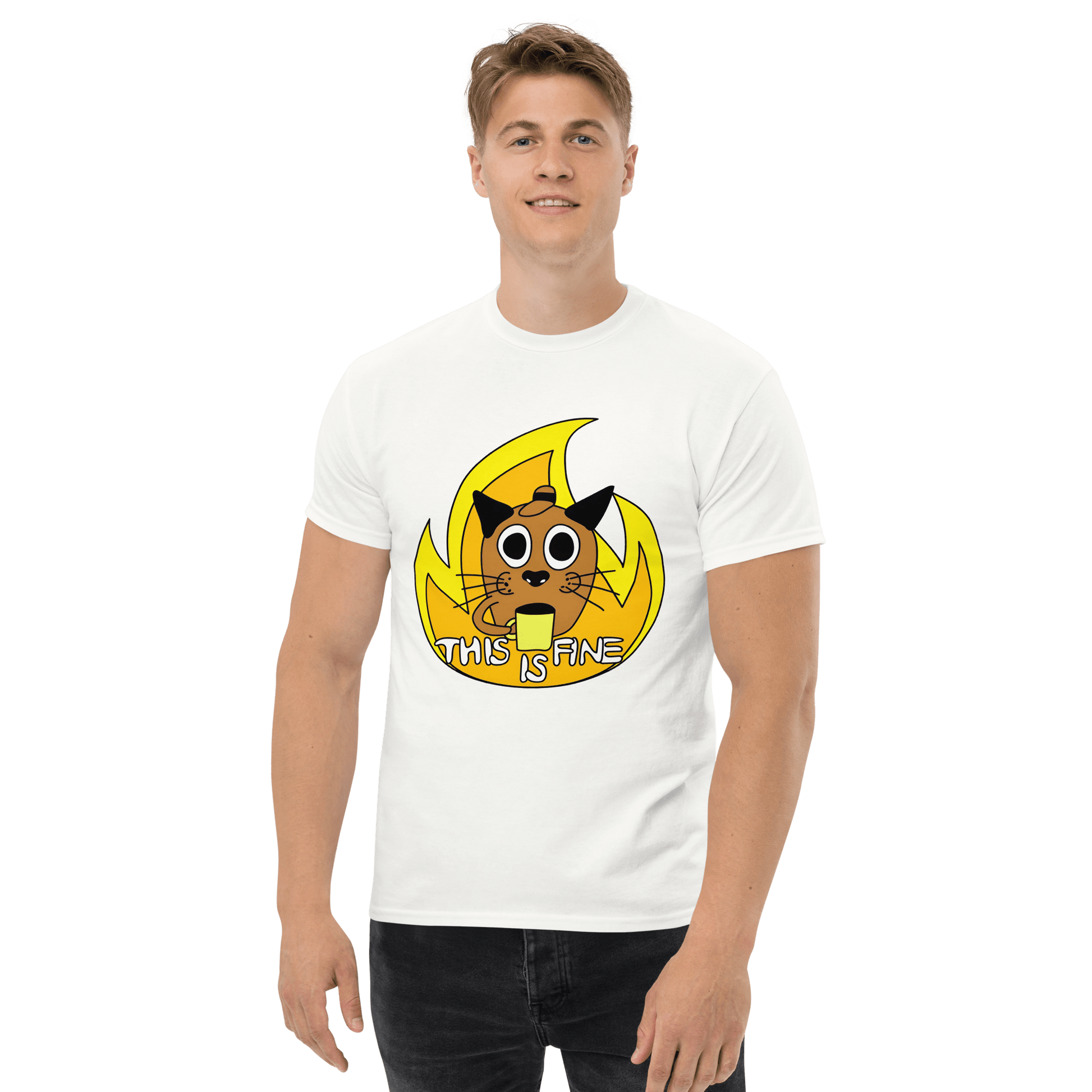 This Is Fine Classic T-Shirt Meme - Ash | Shirtposting