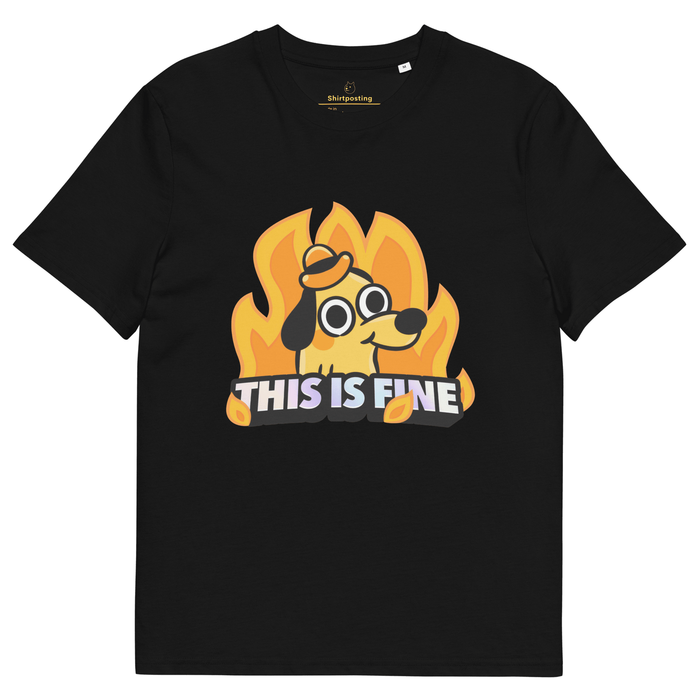 This Is Fine Premium Organic T-Shirt Meme - Black | Shirtposting