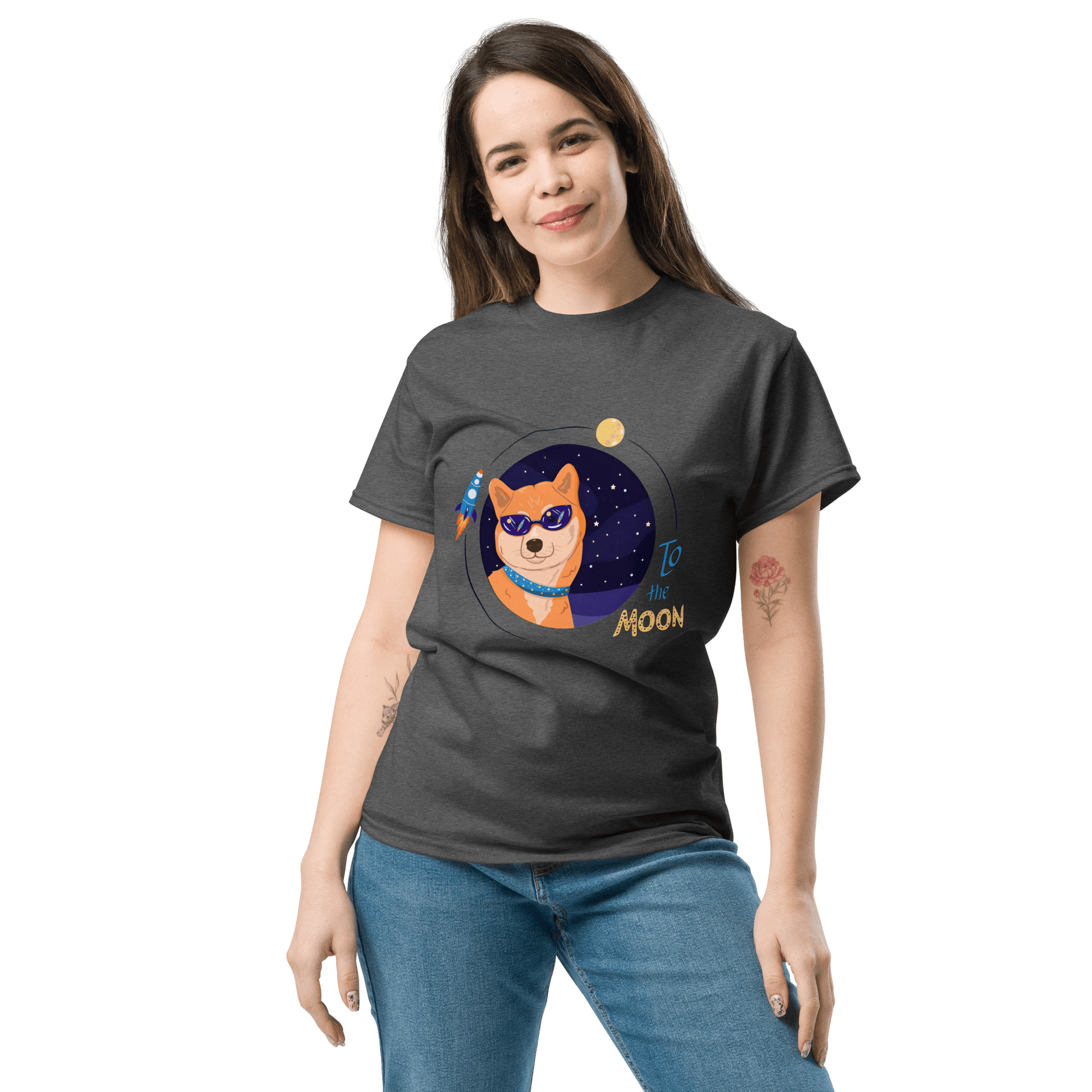 To The Moon Classic T-Shirt Meme - Military Green | Shirtposting