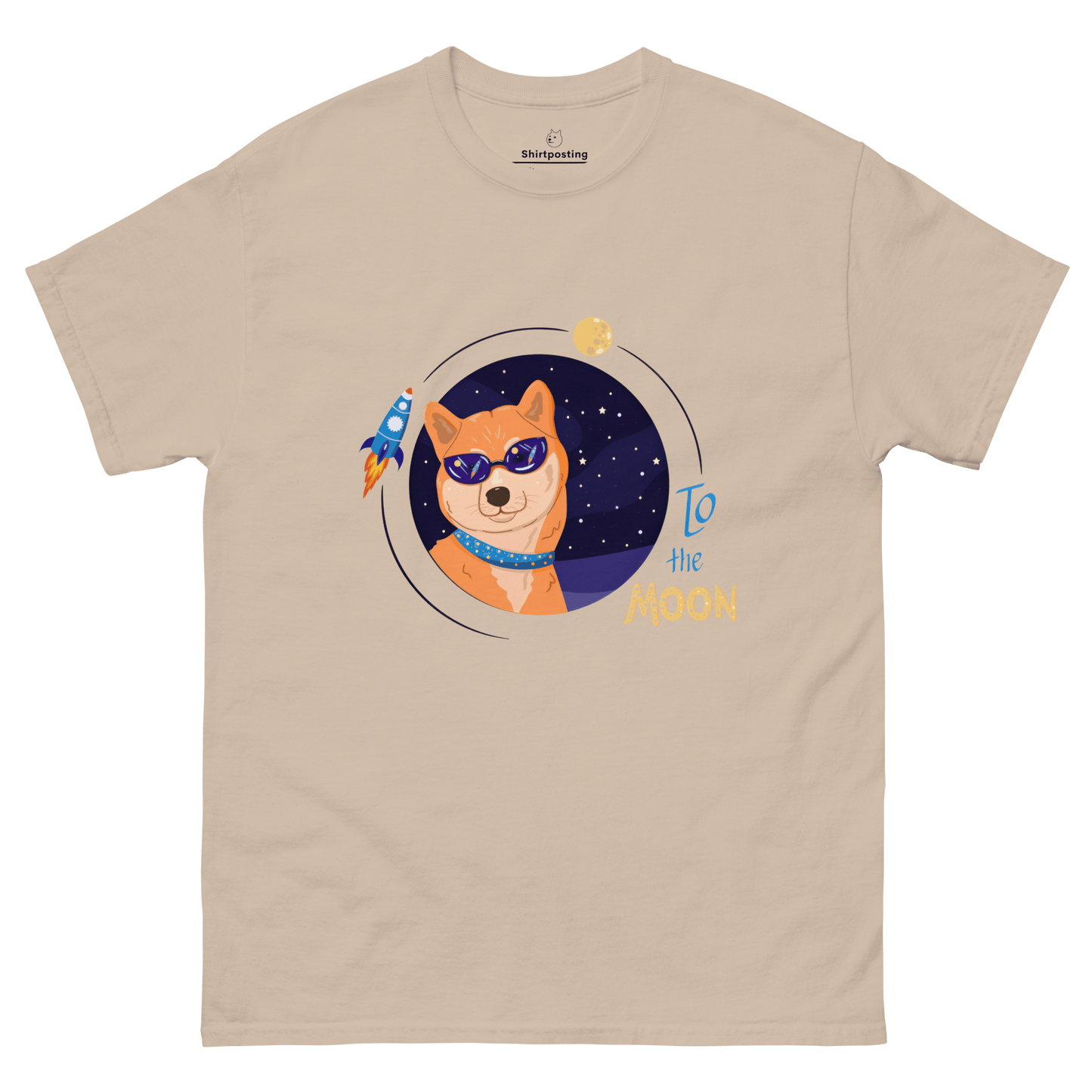 To The Moon Classic T-Shirt Meme - Sand | Shirtposting