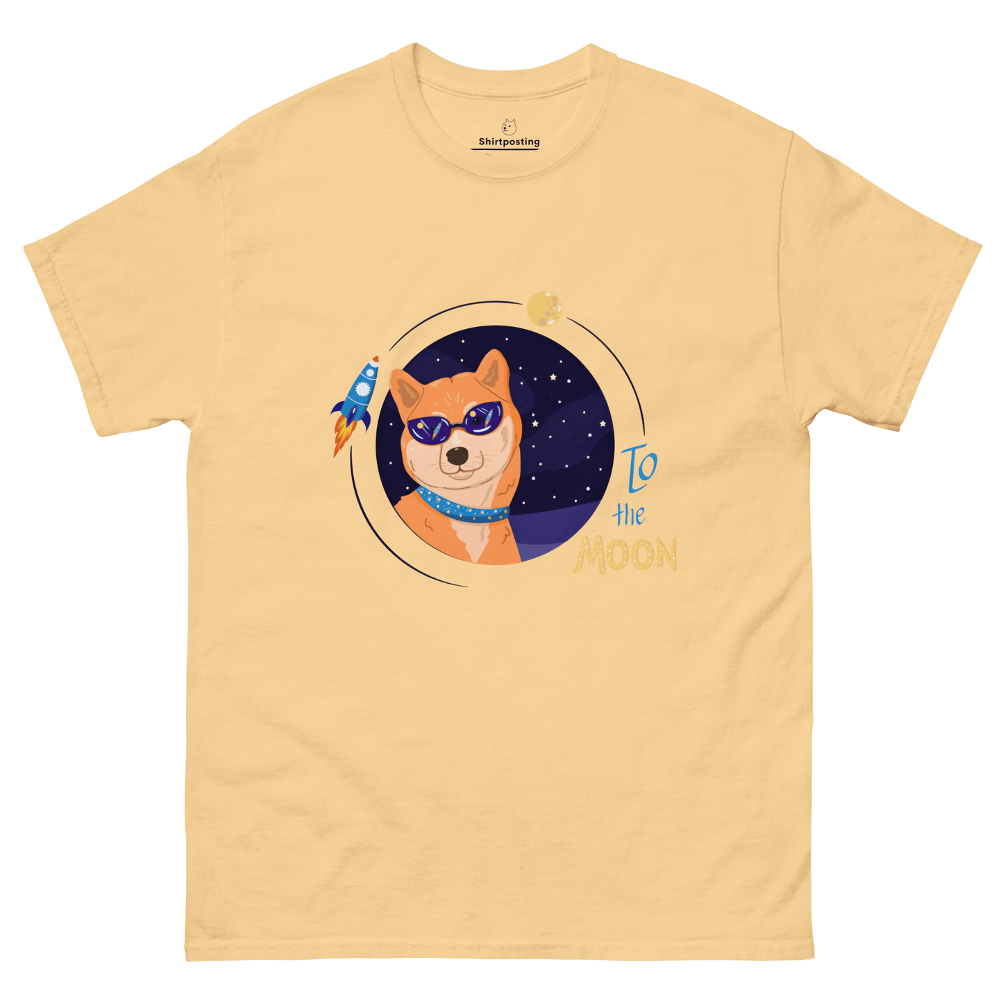 To The Moon Classic T-Shirt Meme - Yellow Haze | Shirtposting