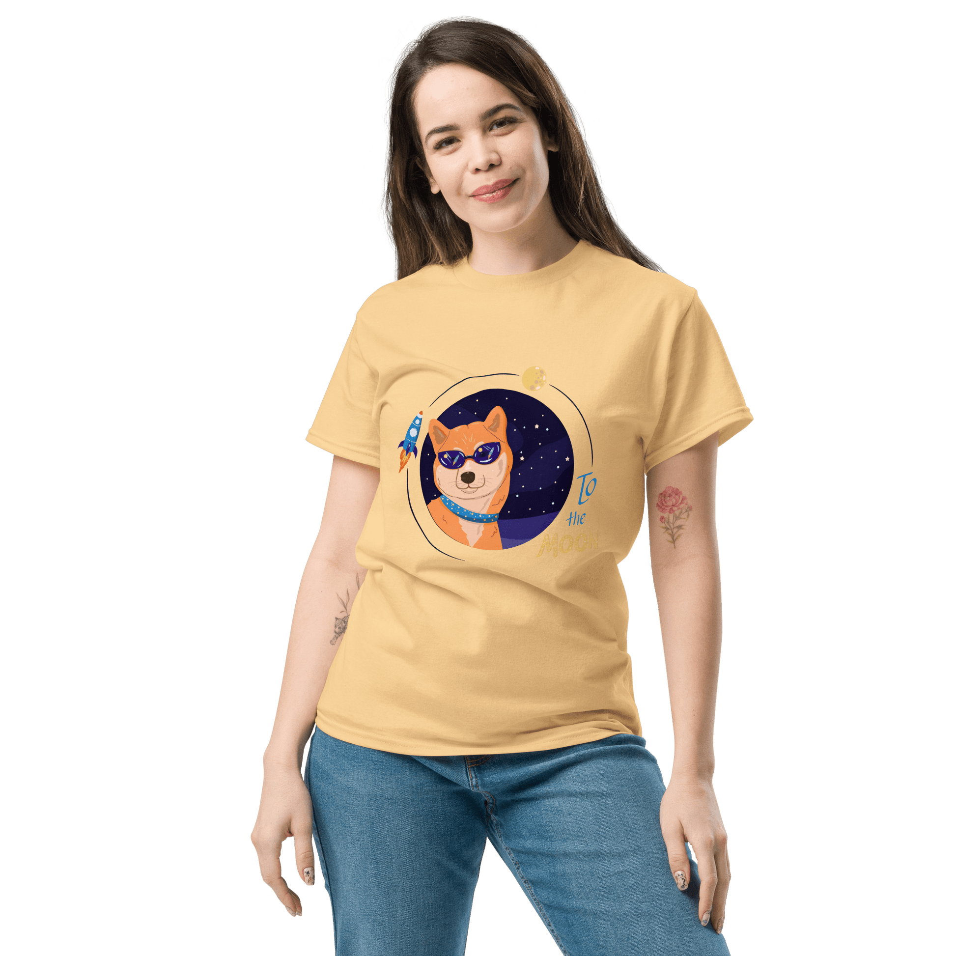 To The Moon Classic T-Shirt Meme - Yellow Haze | Shirtposting