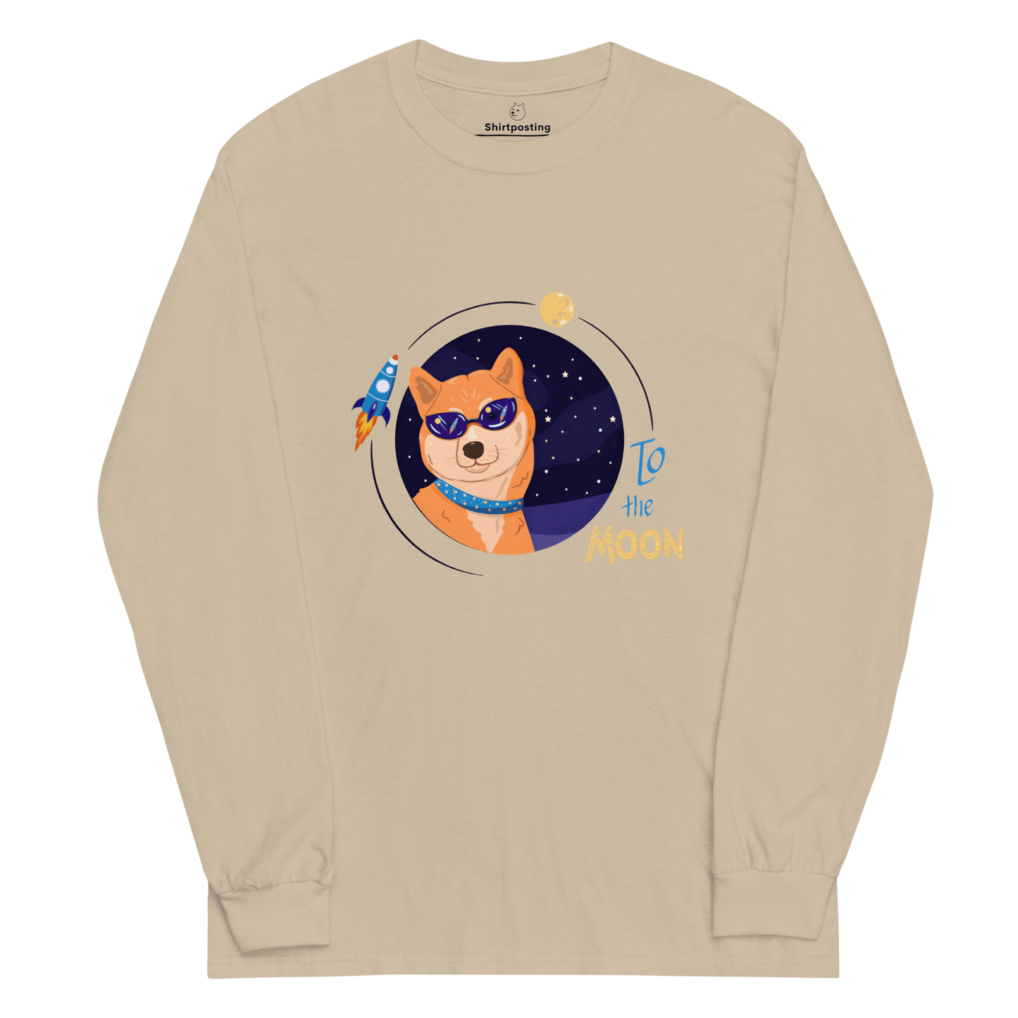 To The Moon Long Sleeve T-Shirt Meme - Sand | Shirtposting