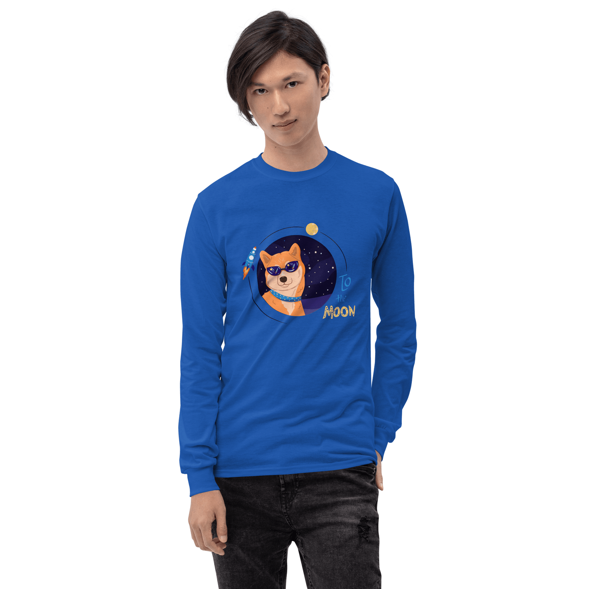To The Moon Long Sleeve T-Shirt Meme - Sport Grey | Shirtposting