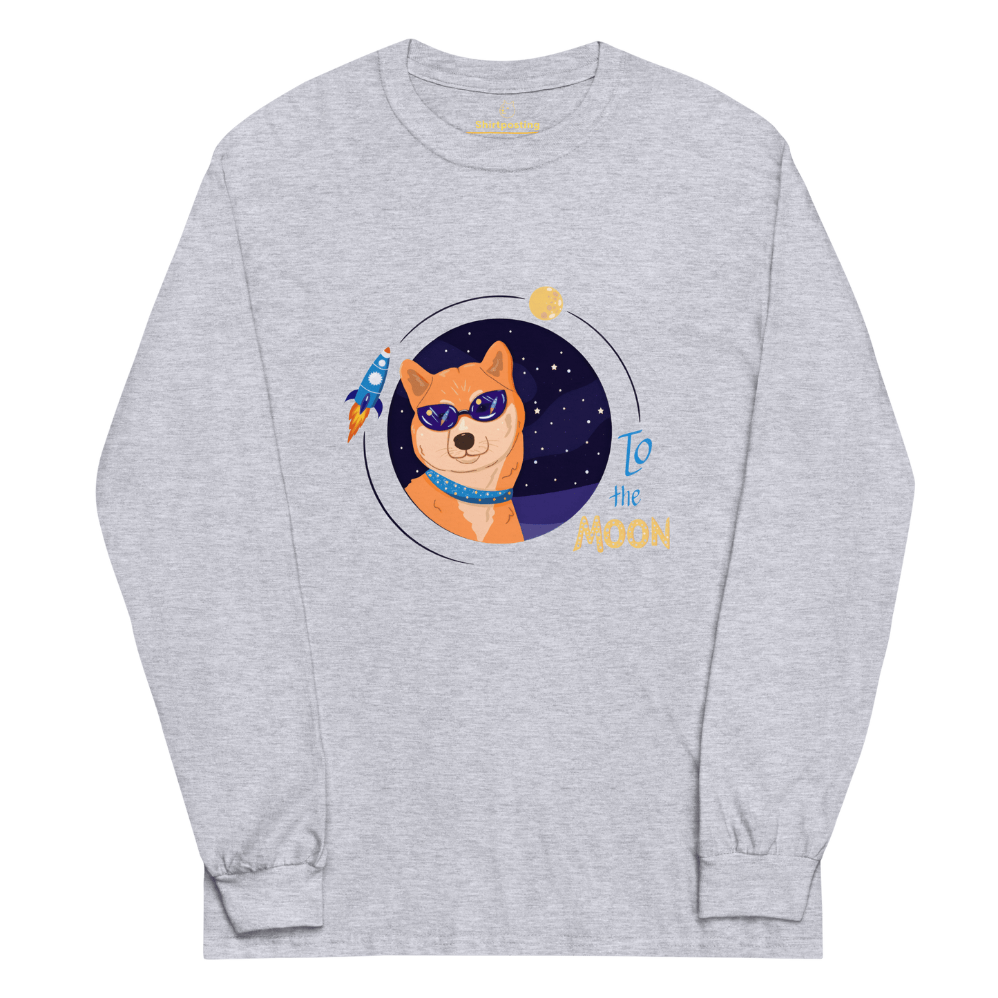 To The Moon Long Sleeve T-Shirt Meme - Sport Grey | Shirtposting