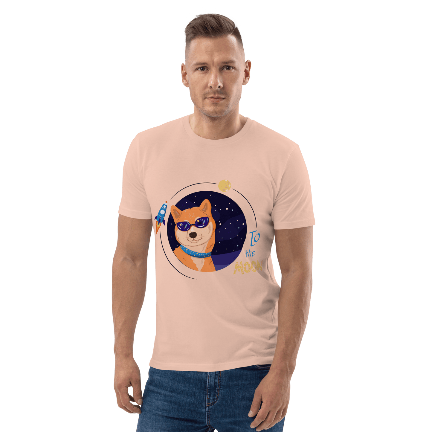 To The Moon Premium Organic T-Shirt Meme - Cotton Pink | Shirtposting