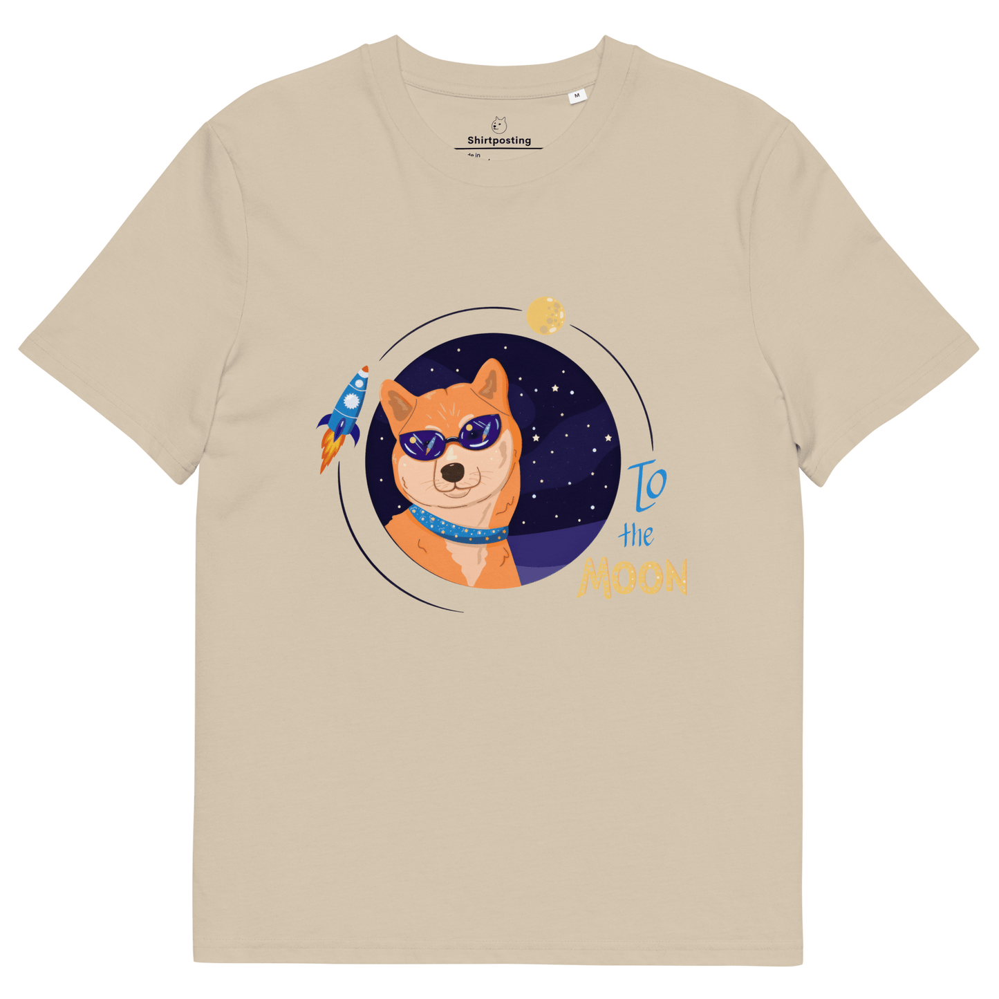 To The Moon Premium Organic T-Shirt Meme - Desert Dust | Shirtposting
