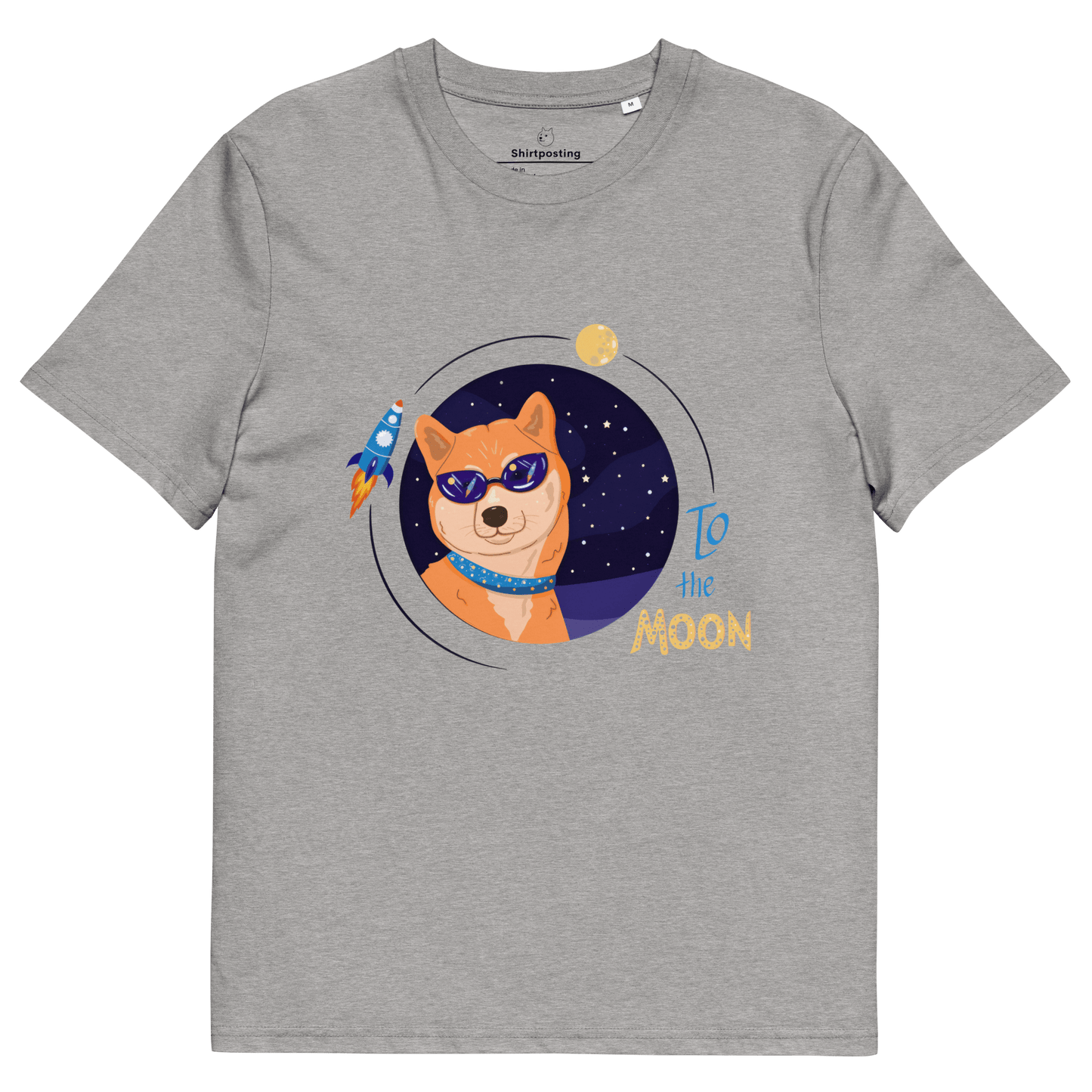 To The Moon Premium Organic T-Shirt Meme - Heather Grey | Shirtposting