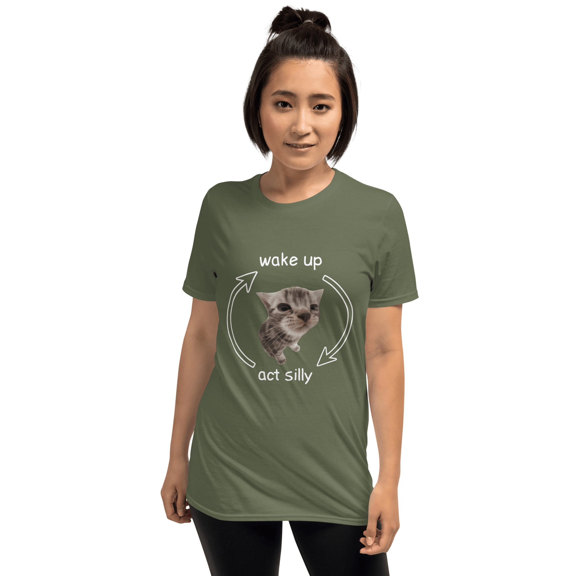 Wake Up - Act Silly Classic T-Shirt Meme - Sport Grey | Shirtposting