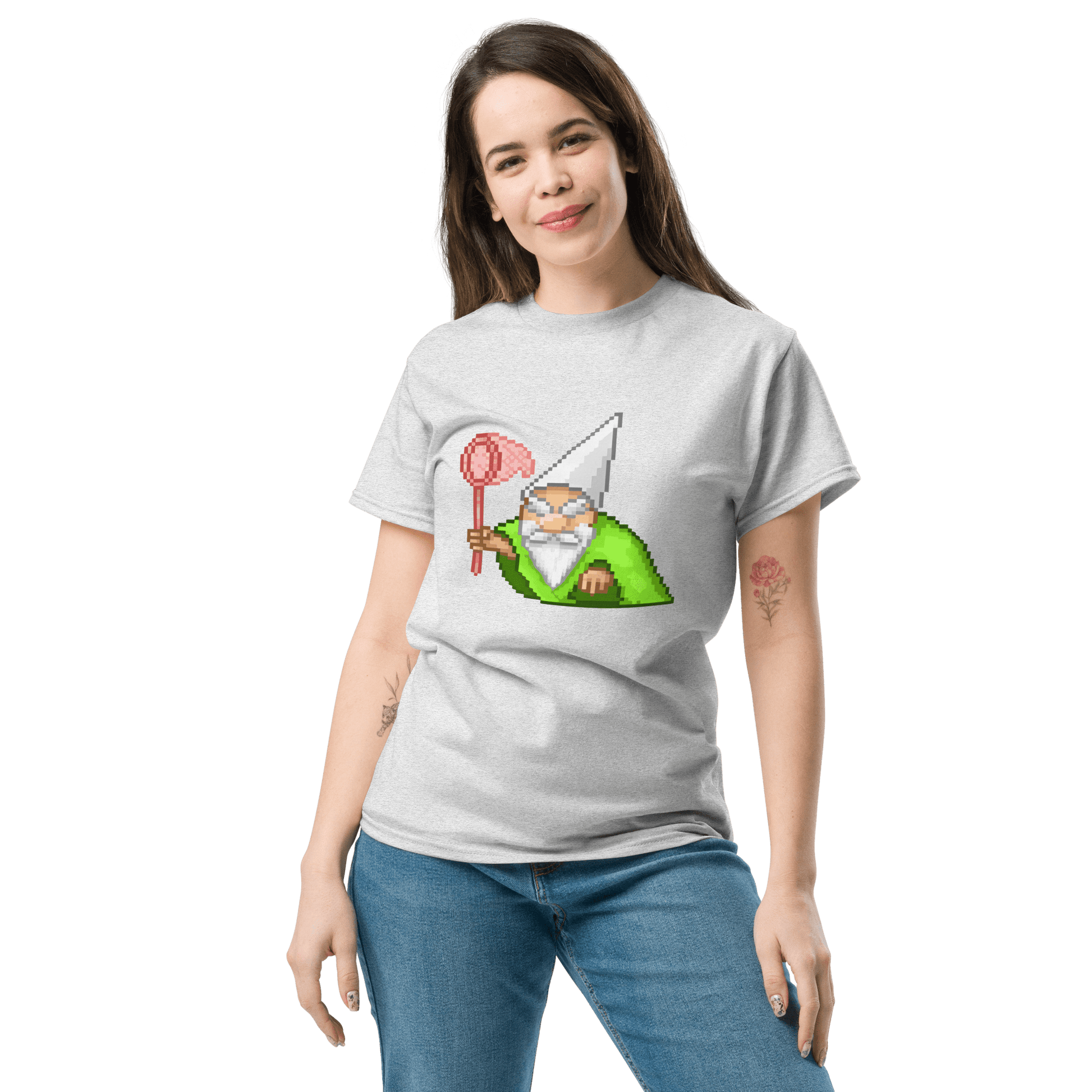 Wizard Gnome Classic T-Shirt Meme - Ash | Shirtposting