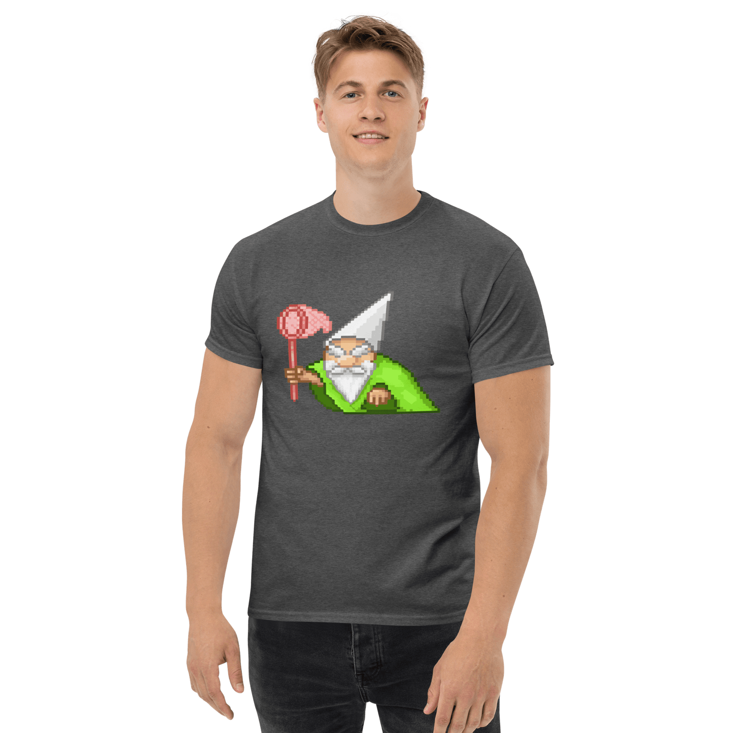 Wizard Gnome Classic T-Shirt Meme - Dark Heather | Shirtposting