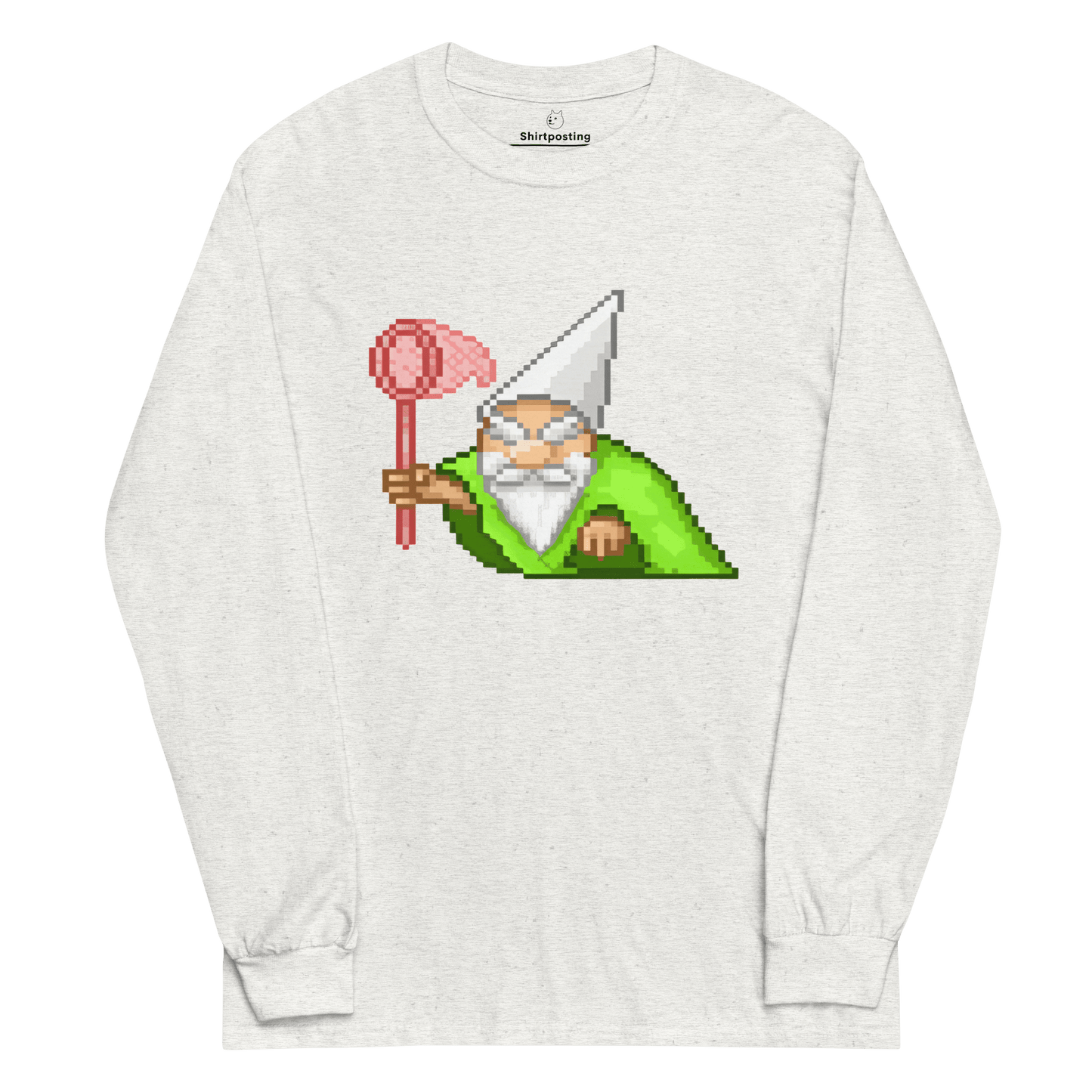 Wizard Gnome Long Sleeve T-Shirt Meme - Ash | Shirtposting