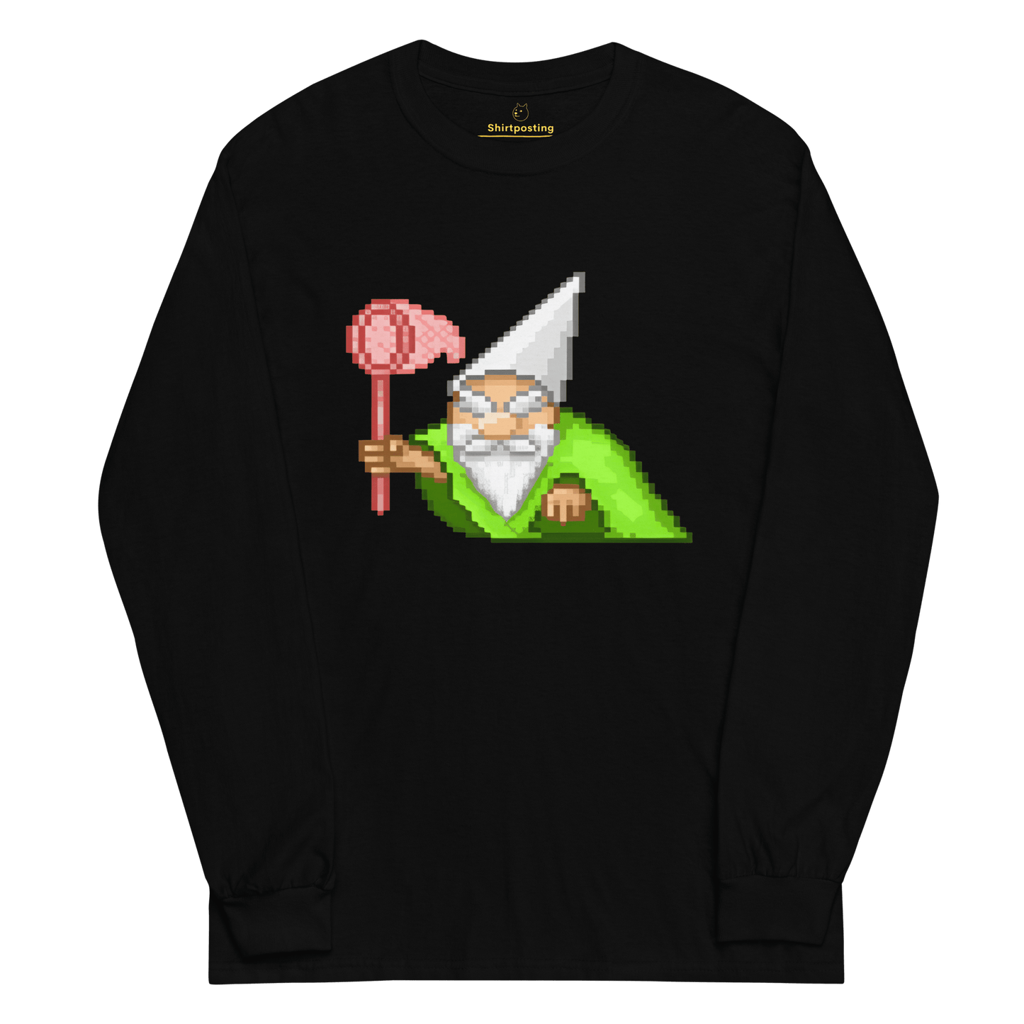 Wizard Gnome Long Sleeve T-Shirt Meme - Black | Shirtposting