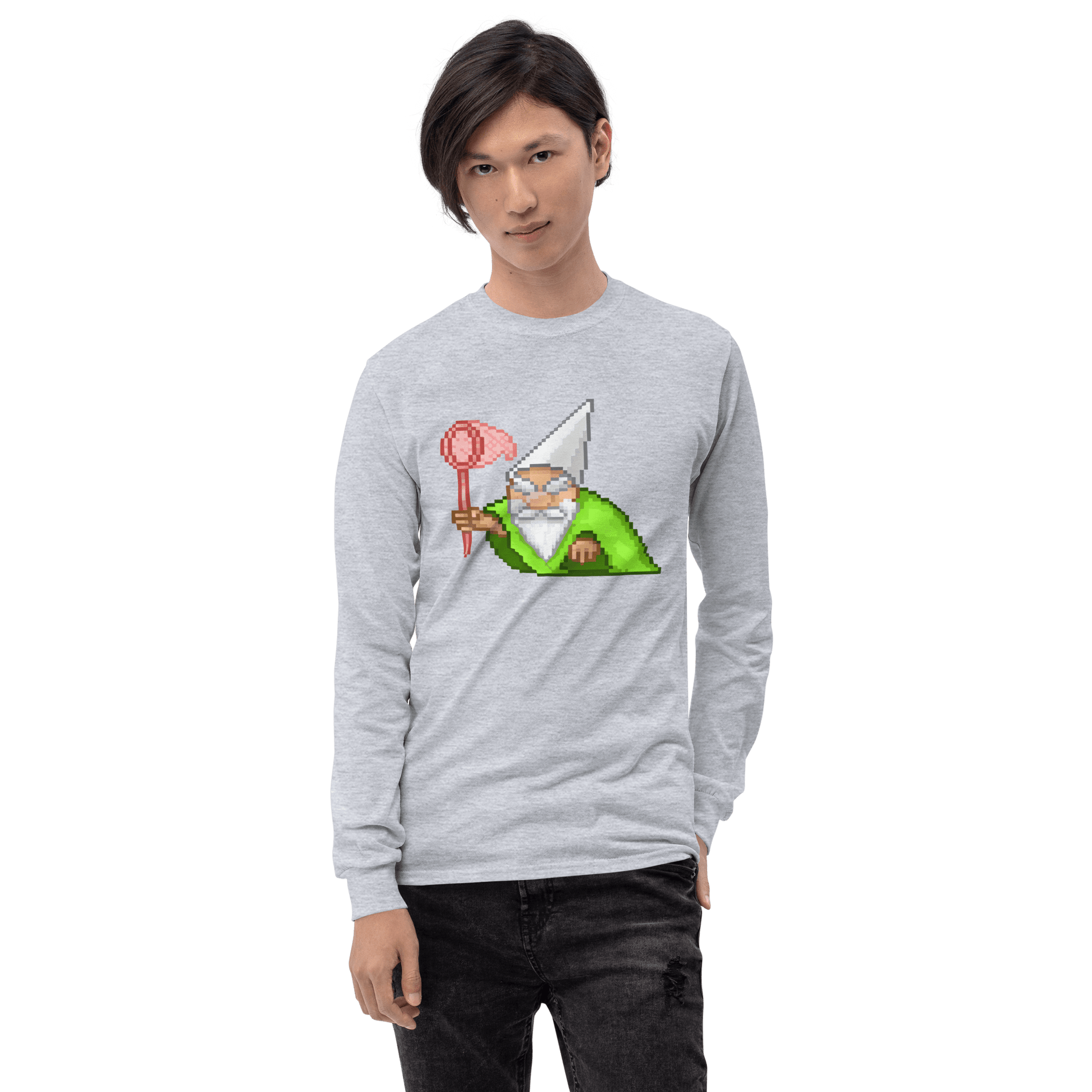 Wizard Gnome Long Sleeve T-Shirt Meme - Sport Grey | Shirtposting