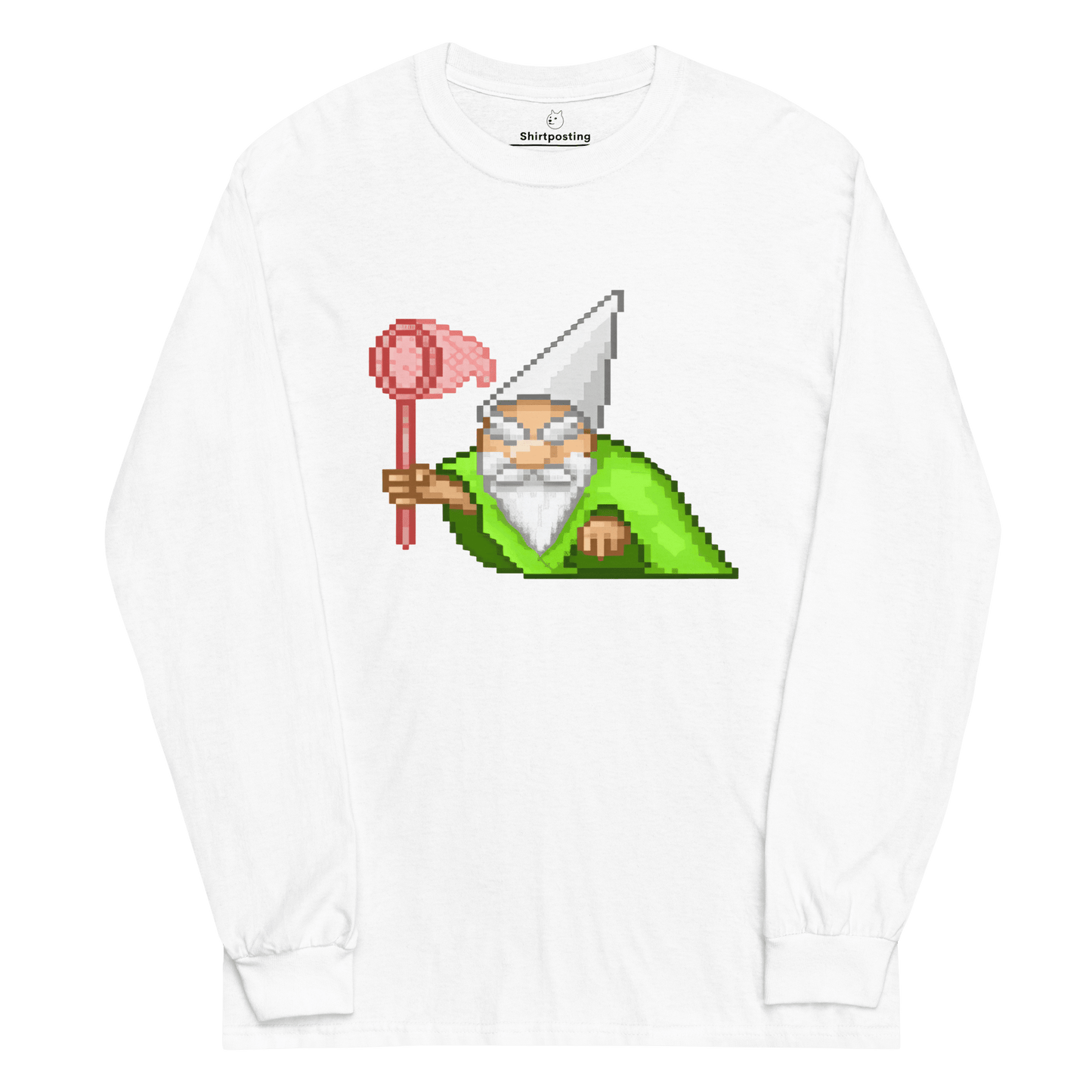 Wizard Gnome Long Sleeve T-Shirt Meme - White | Shirtposting