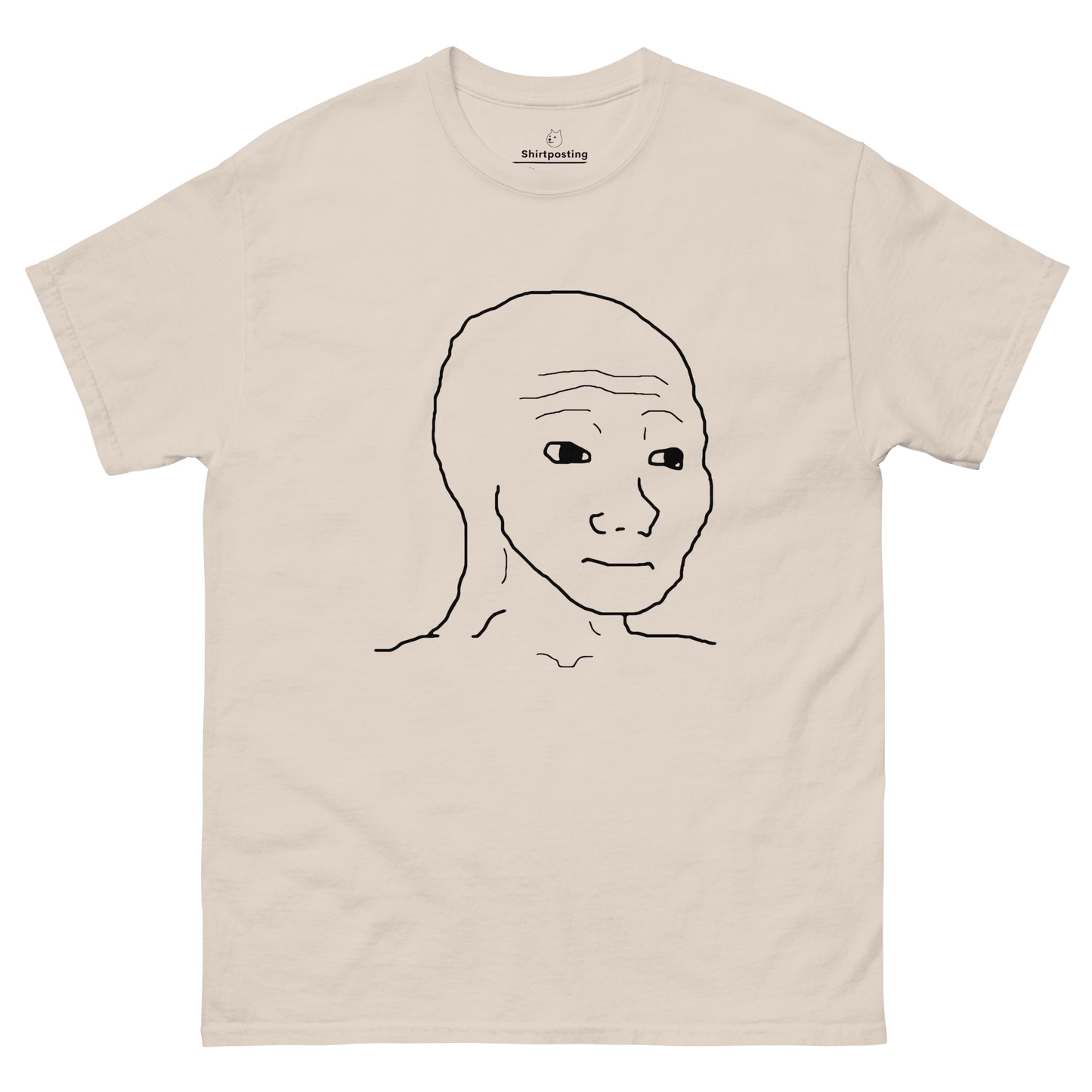Wojak Classic T-Shirt Meme - Light Pink | Shirtposting