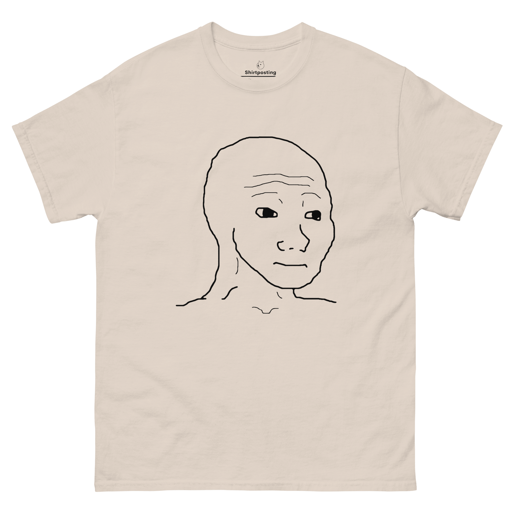 Wojak Classic T-Shirt Meme - Light Pink | Shirtposting