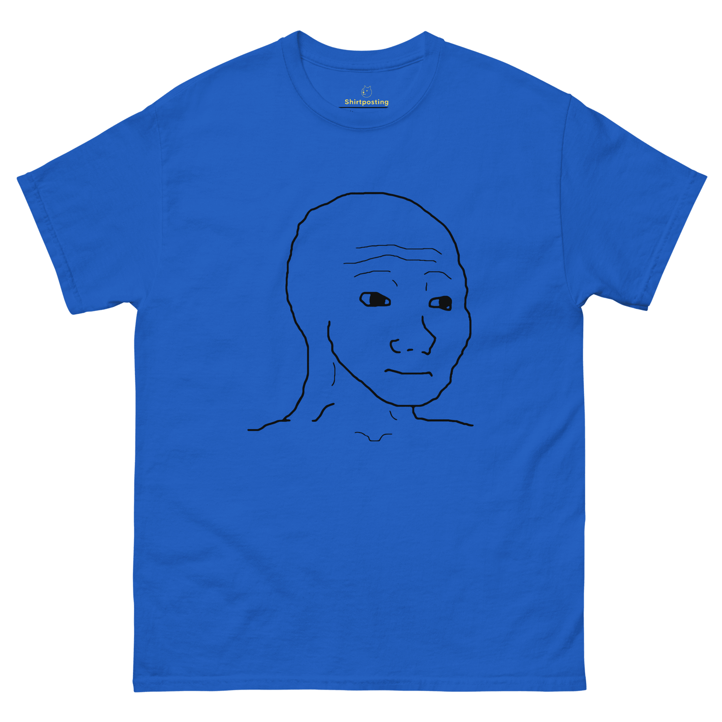 Wojak Classic T-Shirt Meme - Royal | Shirtposting