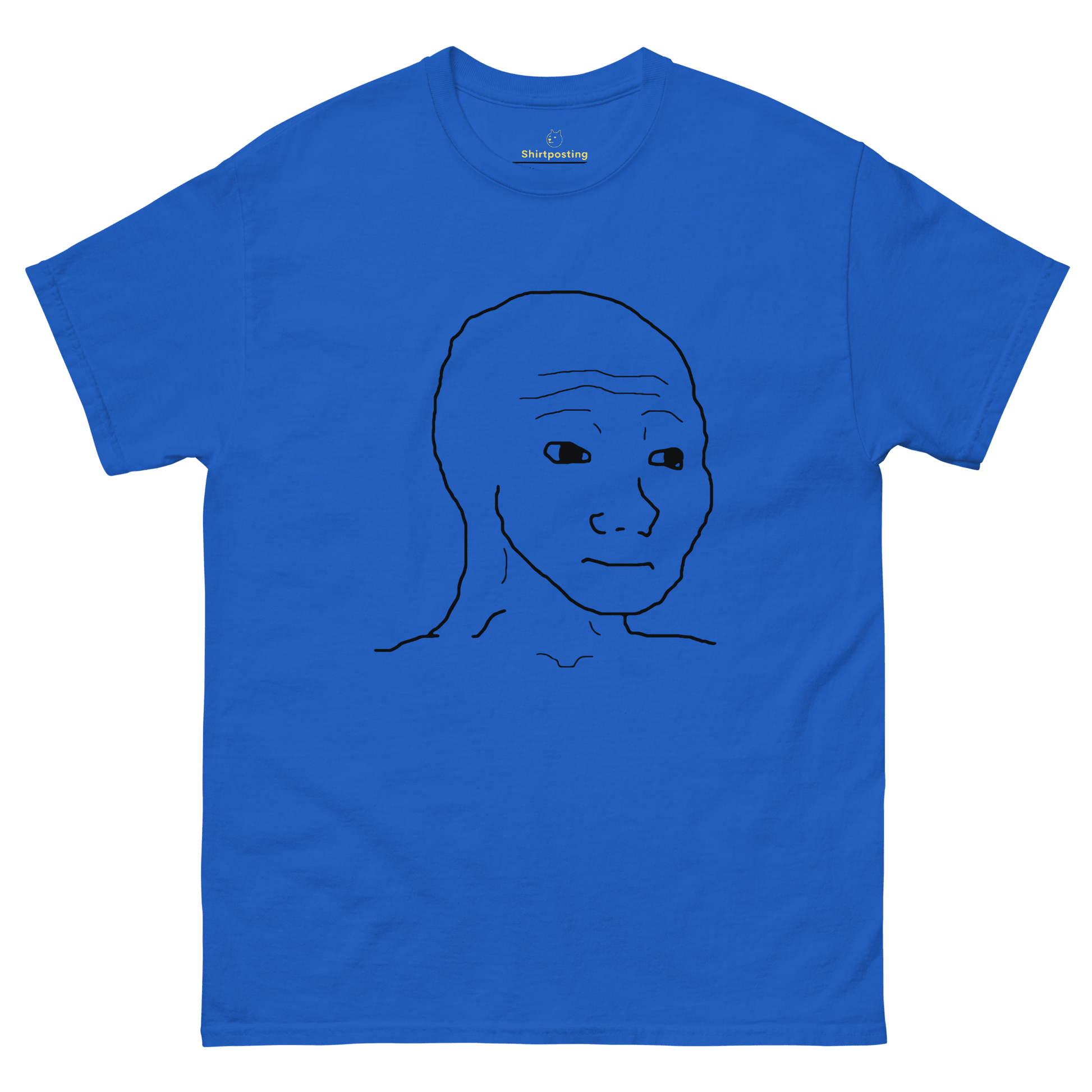 Wojak Classic T-Shirt Meme - Royal | Shirtposting