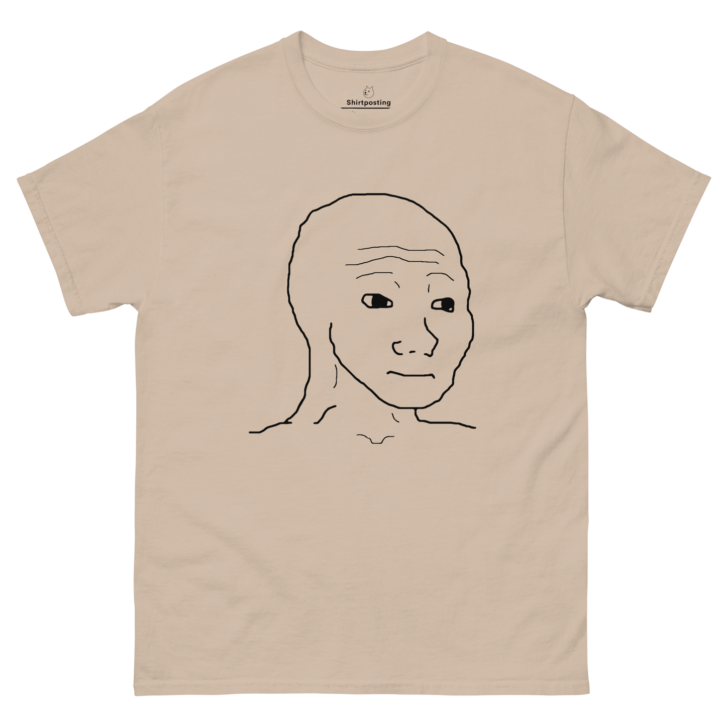 Wojak Classic T-Shirt Meme - Sand | Shirtposting