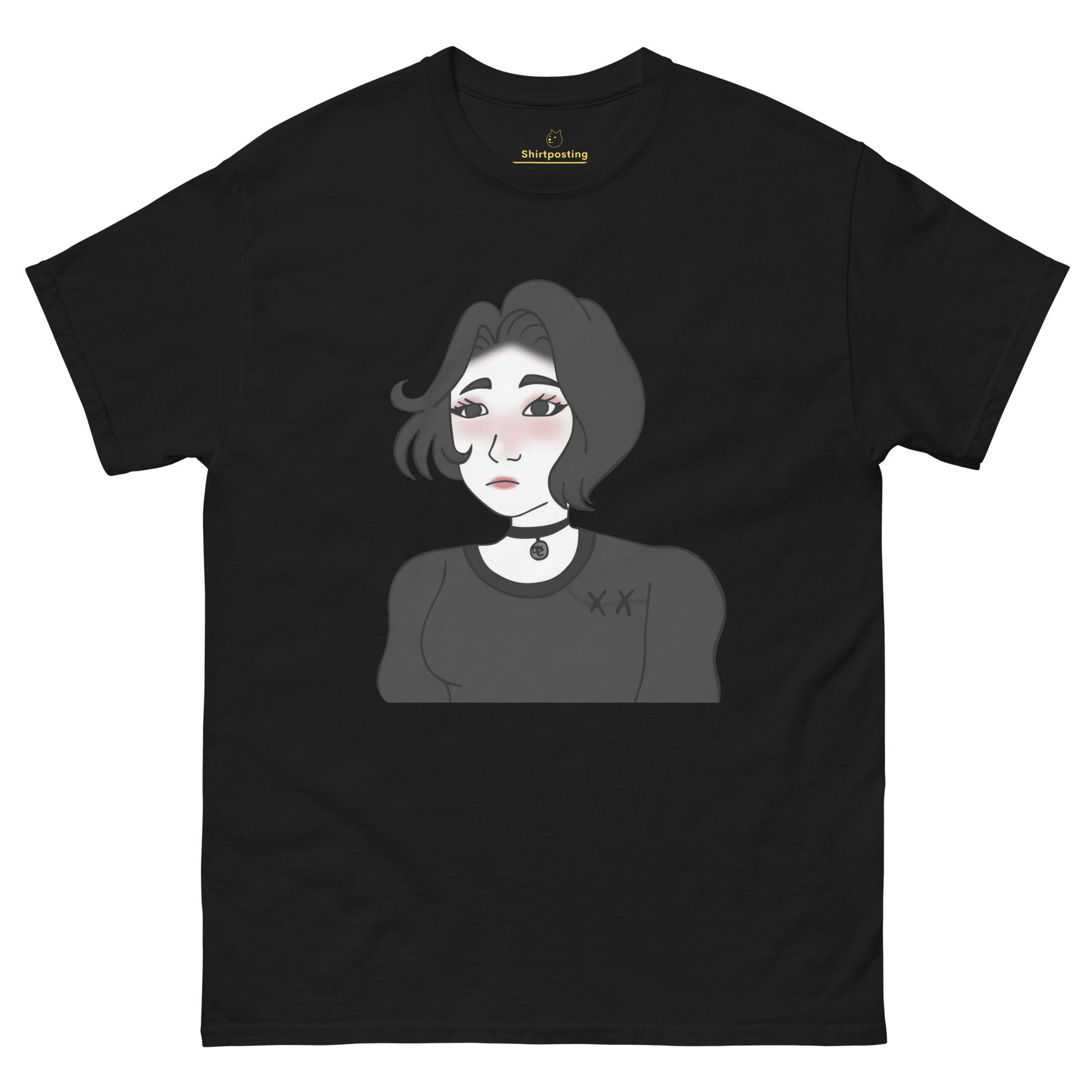 Wojak Girl Classic T-Shirt Meme - Black | Shirtposting