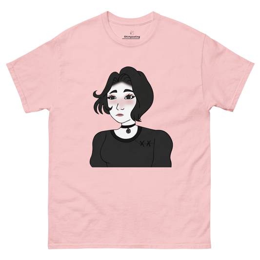 Wojak Girl Classic T-Shirt Meme - Light Pink | Shirtposting