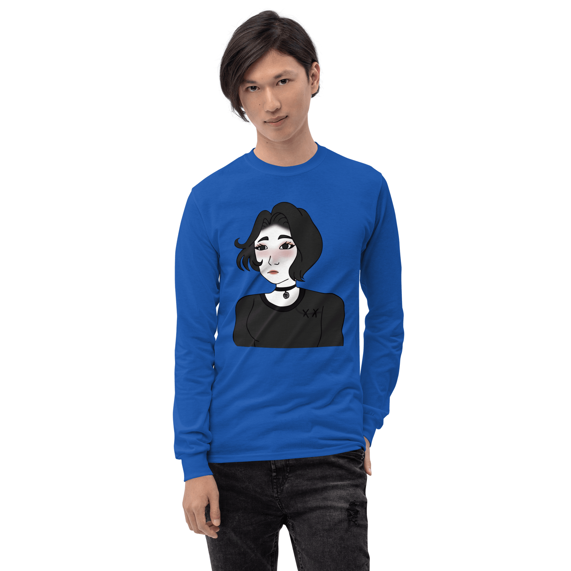 Wojak Girl Long Sleeve T-Shirt Meme - Sport Grey | Shirtposting