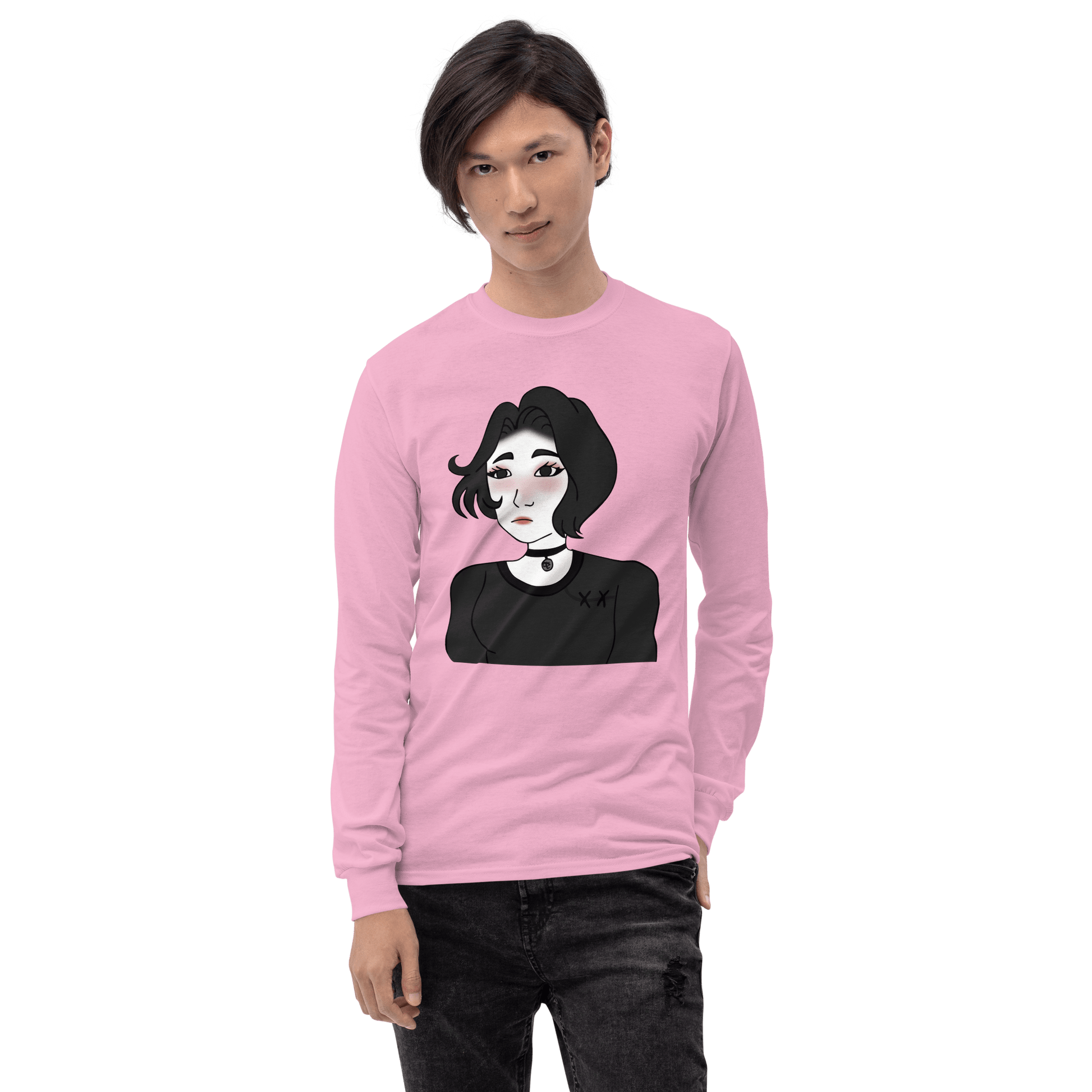 Wojak Girl Long Sleeve T-Shirt Meme - Sport Grey | Shirtposting