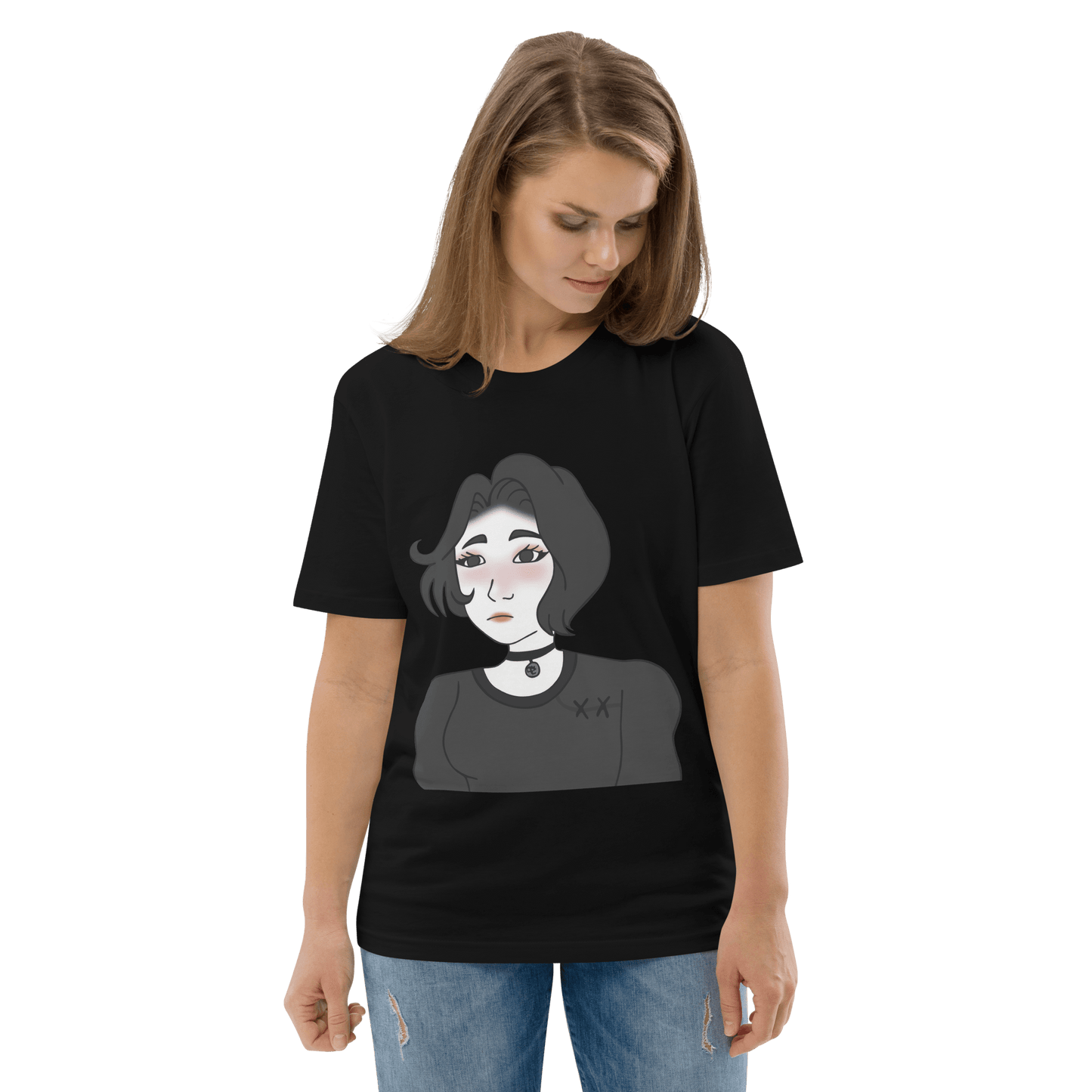 Wojak Girl Premium Organic T-Shirt Meme - Dark Heather Grey | Shirtposting