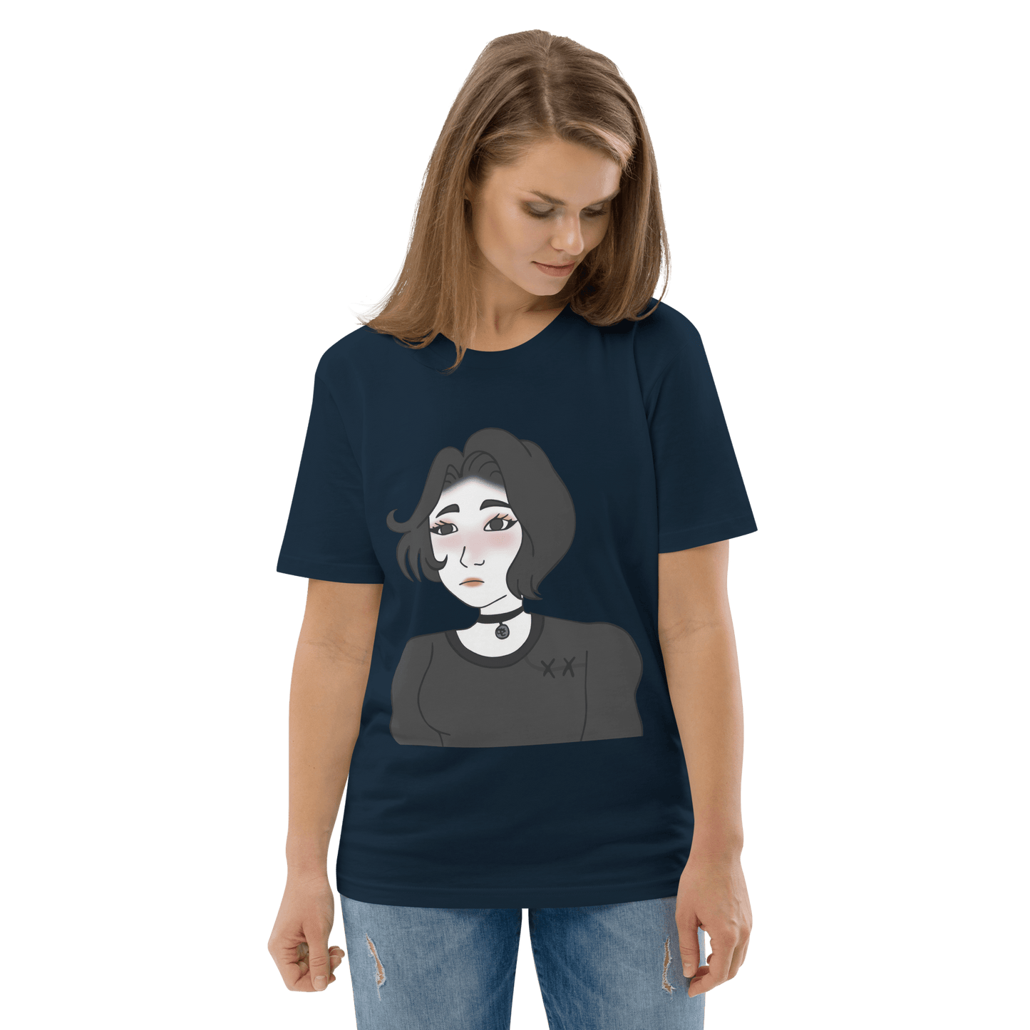 Wojak Girl Premium Organic T-Shirt Meme - Dark Heather Grey | Shirtposting
