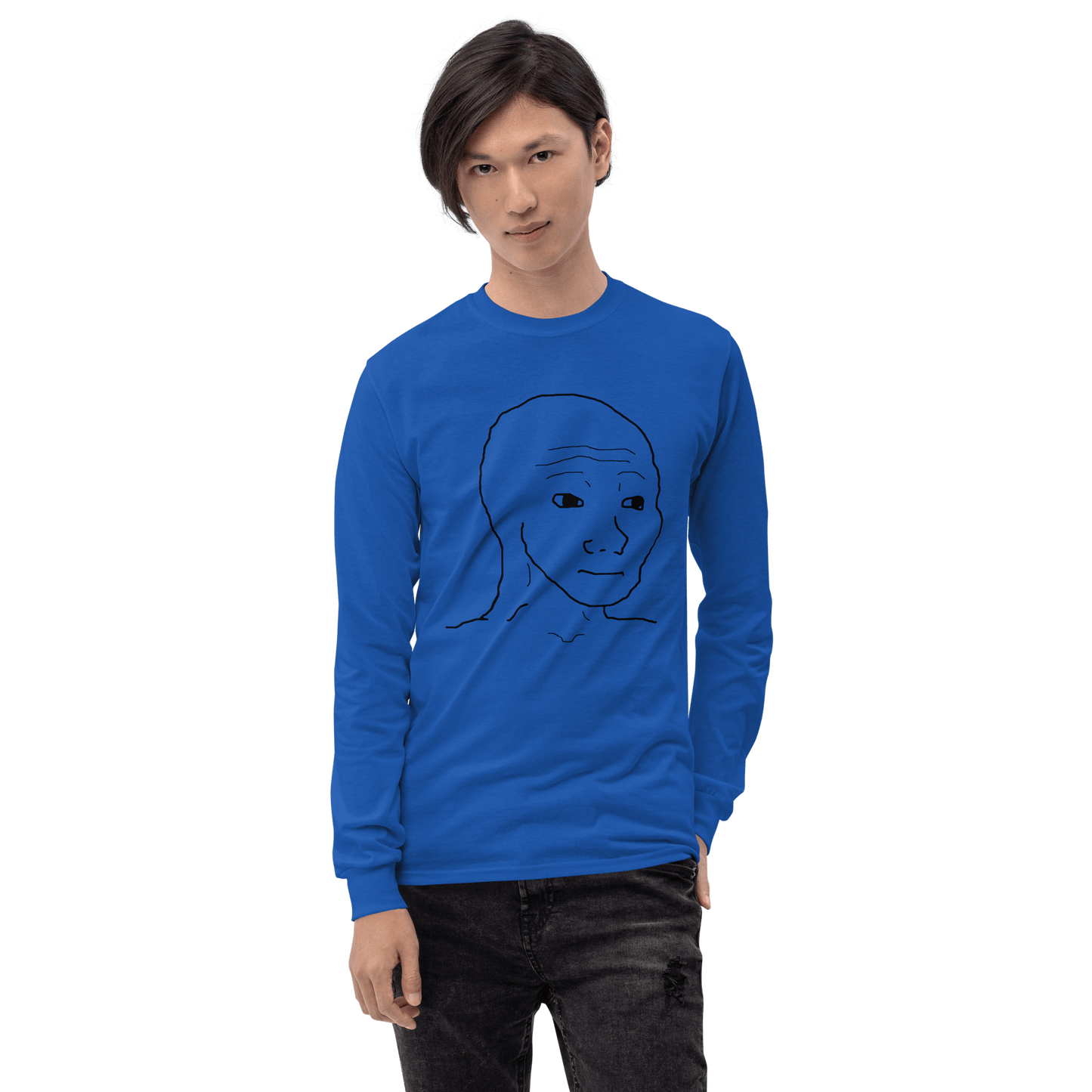 Wojak Long Sleeve T-Shirt Meme - Sand | Shirtposting