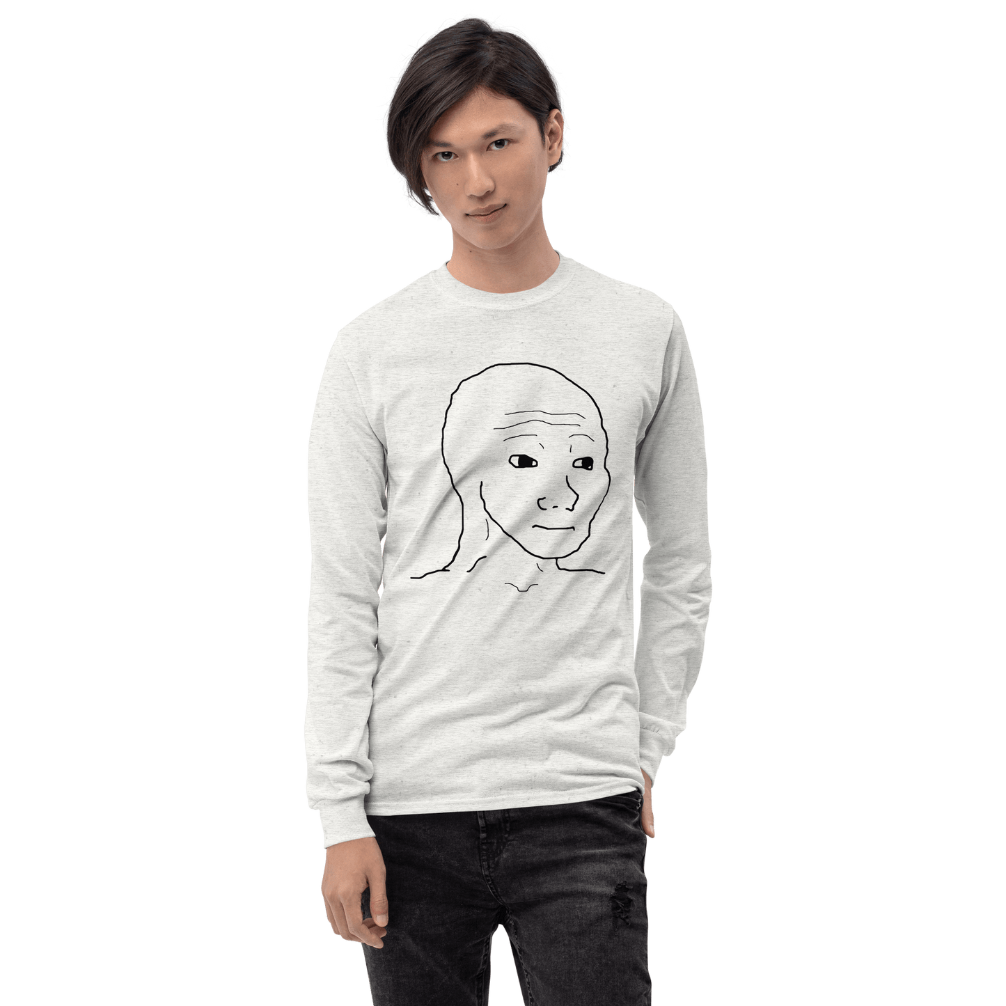 Wojak Long Sleeve T-Shirt Meme - Sand | Shirtposting