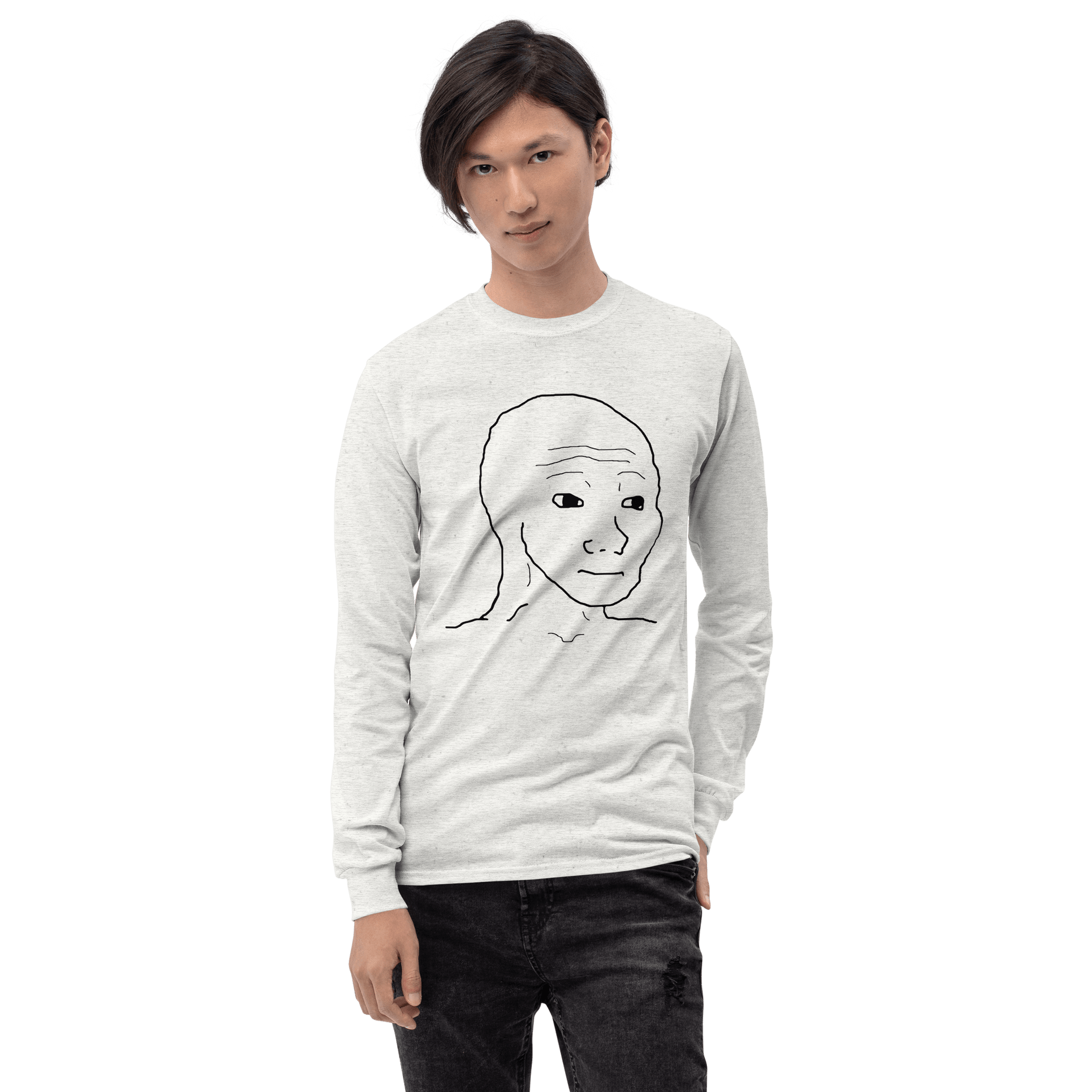 Wojak Long Sleeve T-Shirt Meme - Sand | Shirtposting