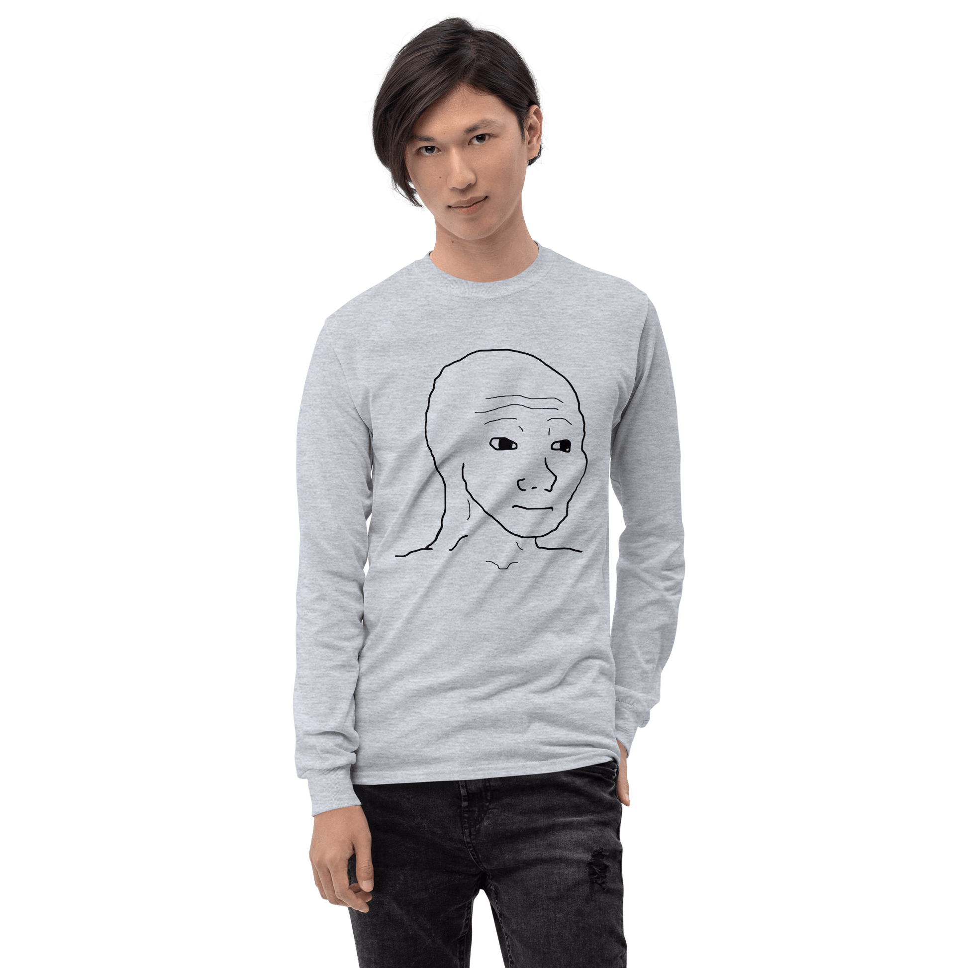 Wojak Long Sleeve T-Shirt Meme - Sand | Shirtposting