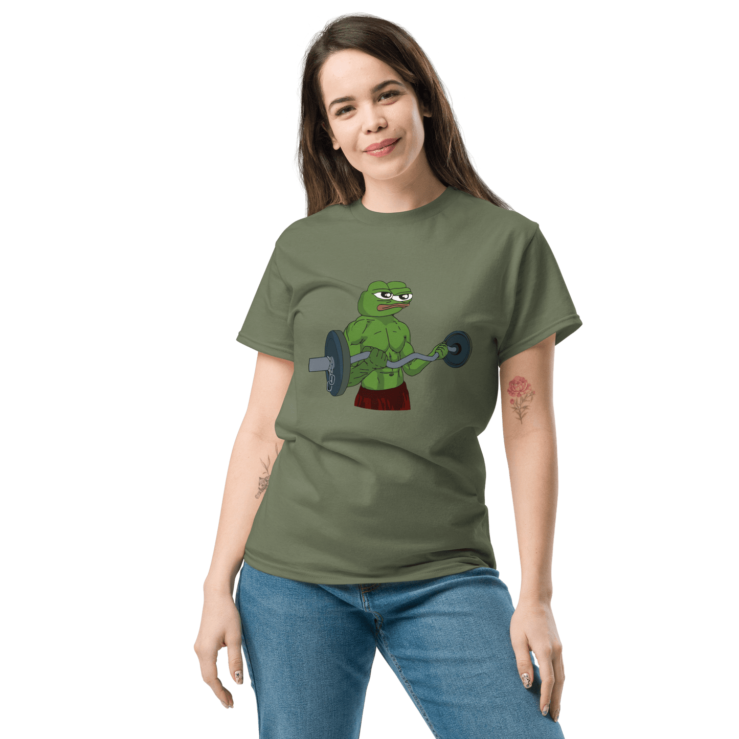 Working Out Pepe Classic T-Shirt Meme - Royal | Shirtposting